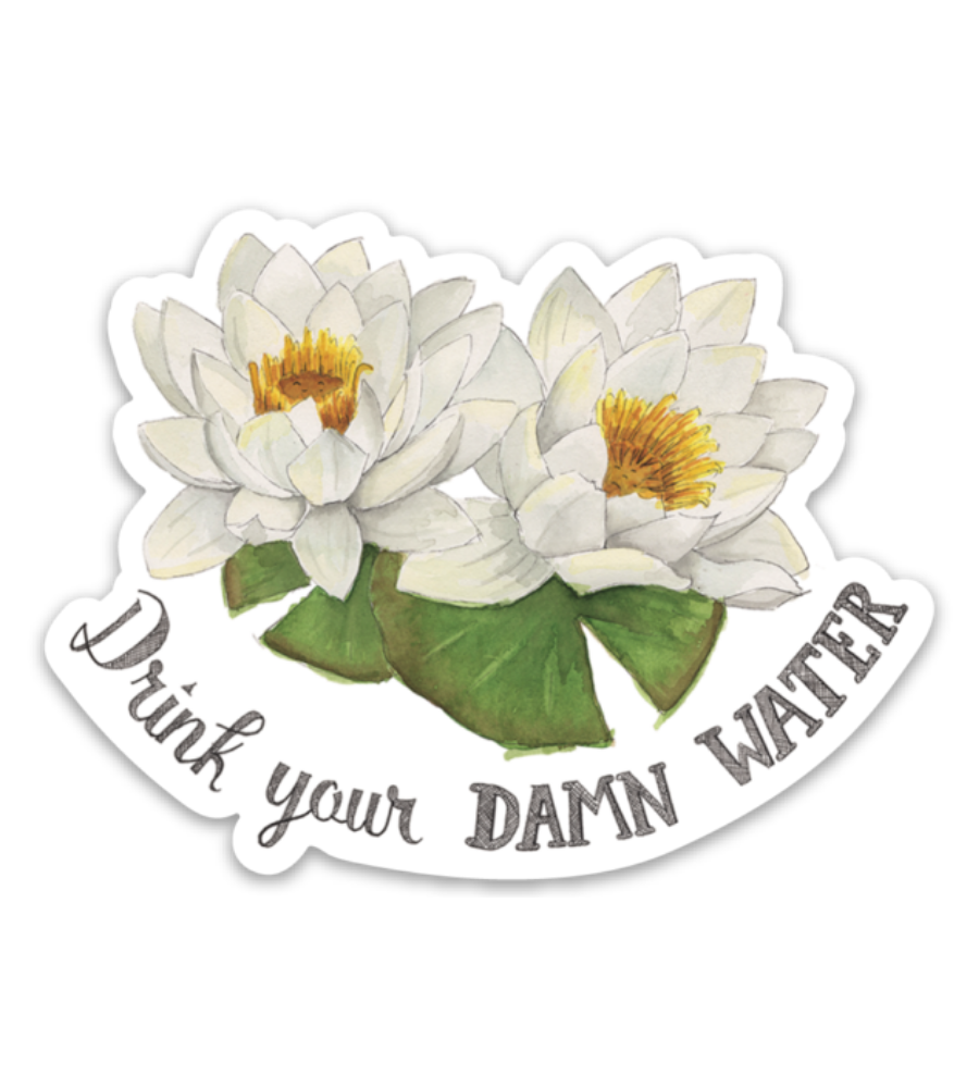 Naughty Florals | Vinyl Sticker | Drink Your Damn Water