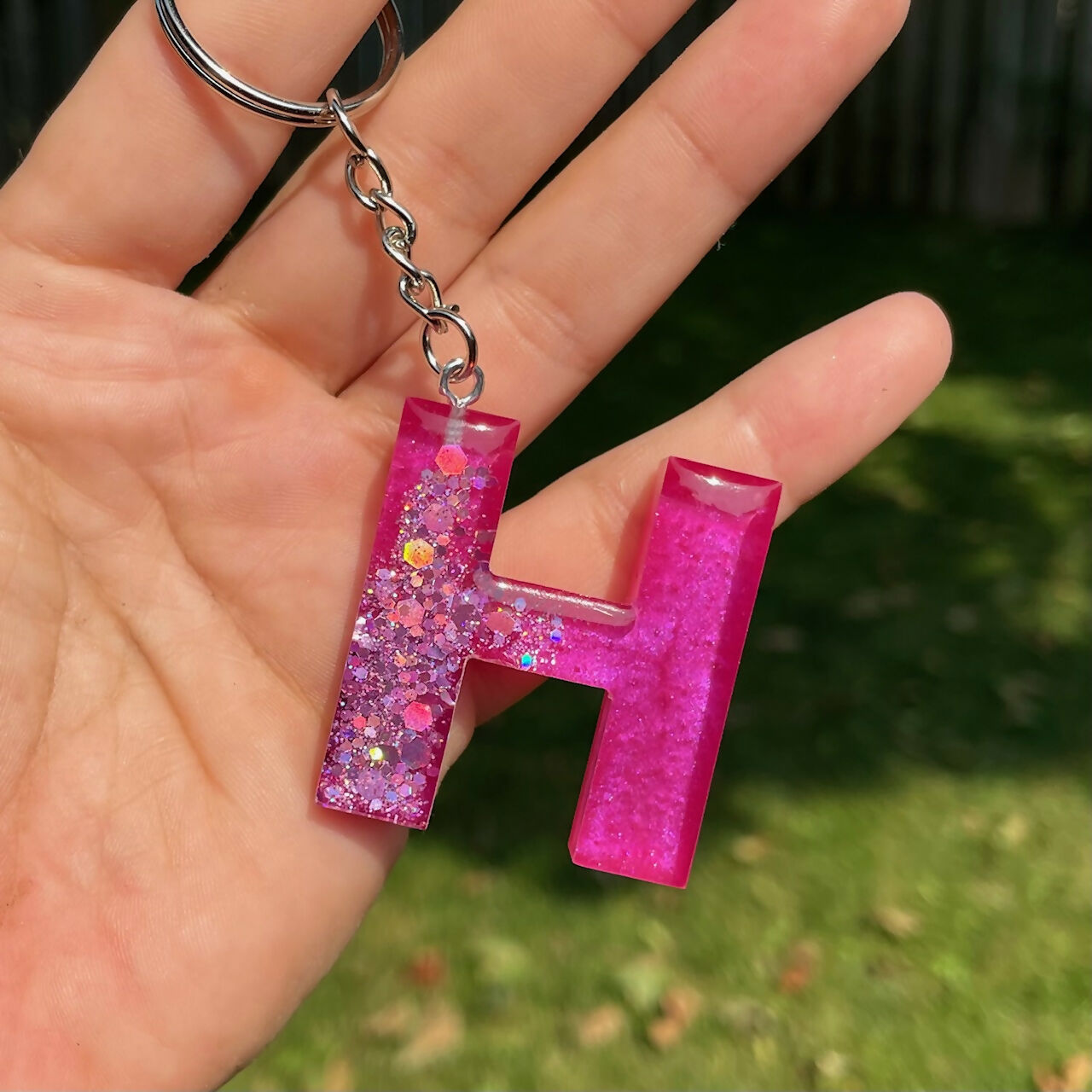 Glitter Designs Studio | PRETTY IN PINK (Resin Monogram Keychains)