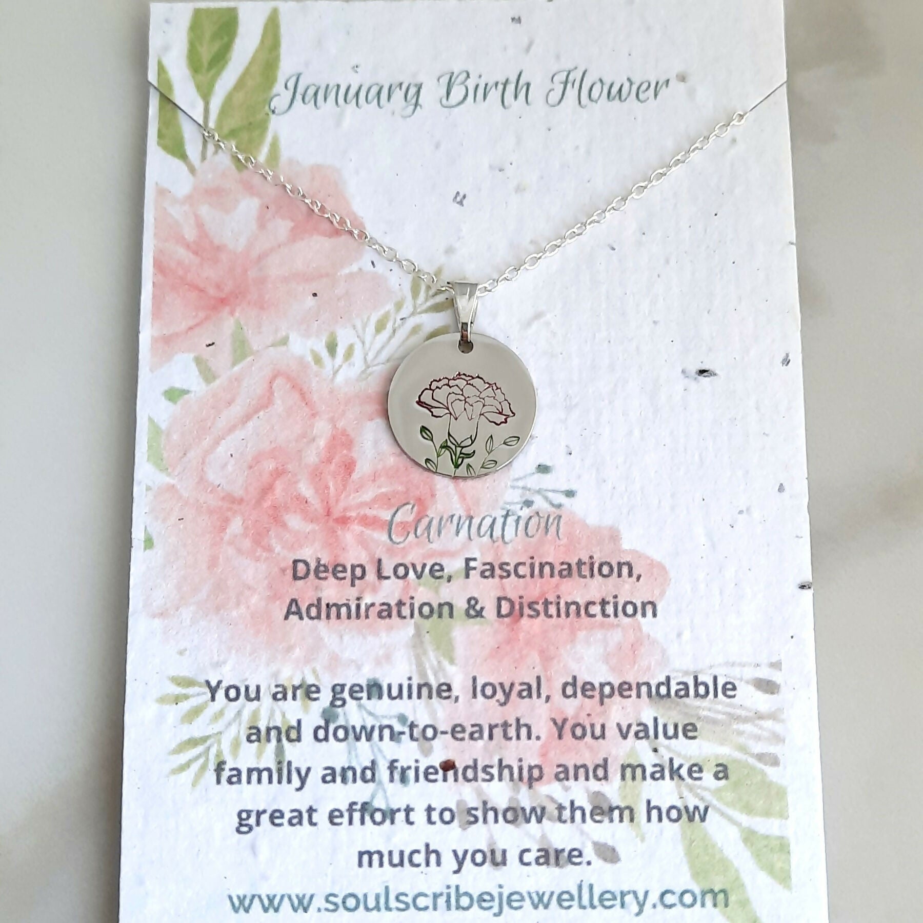 Soul Scribe Jewellery | Birth Flower Necklace