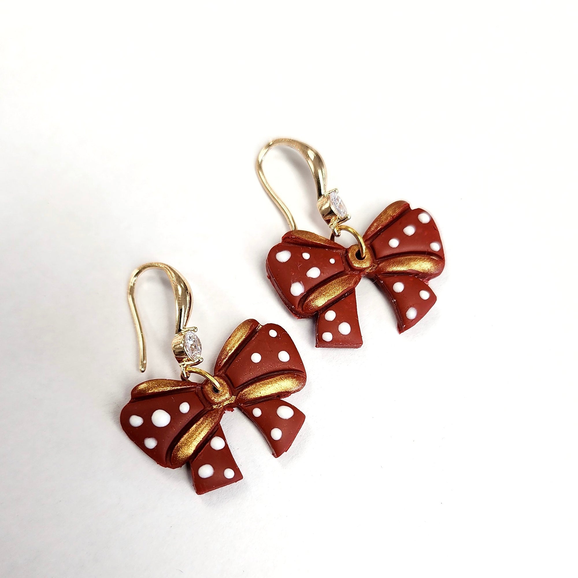DewDrop Inc.  | Vintage Polymer Clay Bow Earrings
