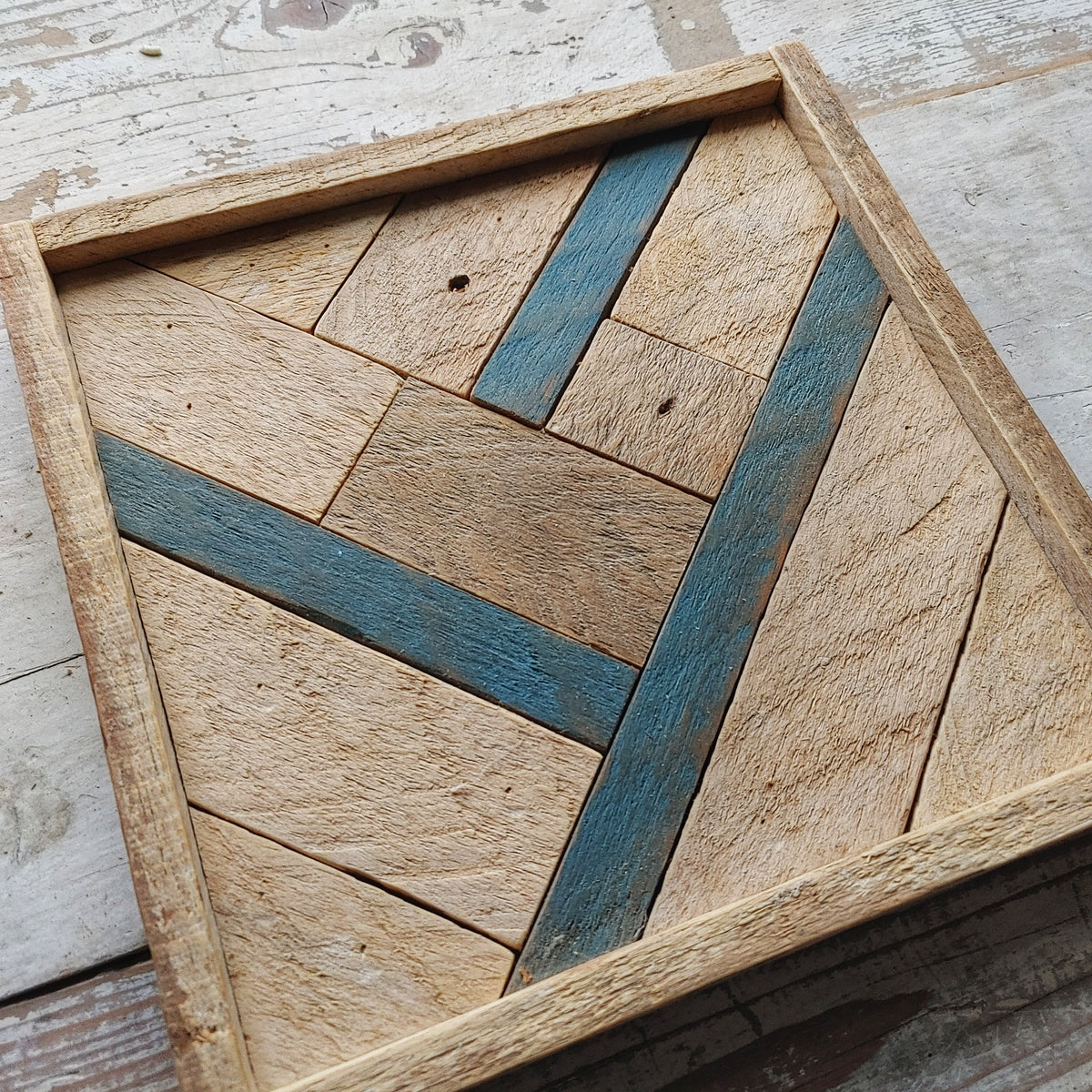 The Salvage Life | Salvaged Wood Heart - Ink Blue accents