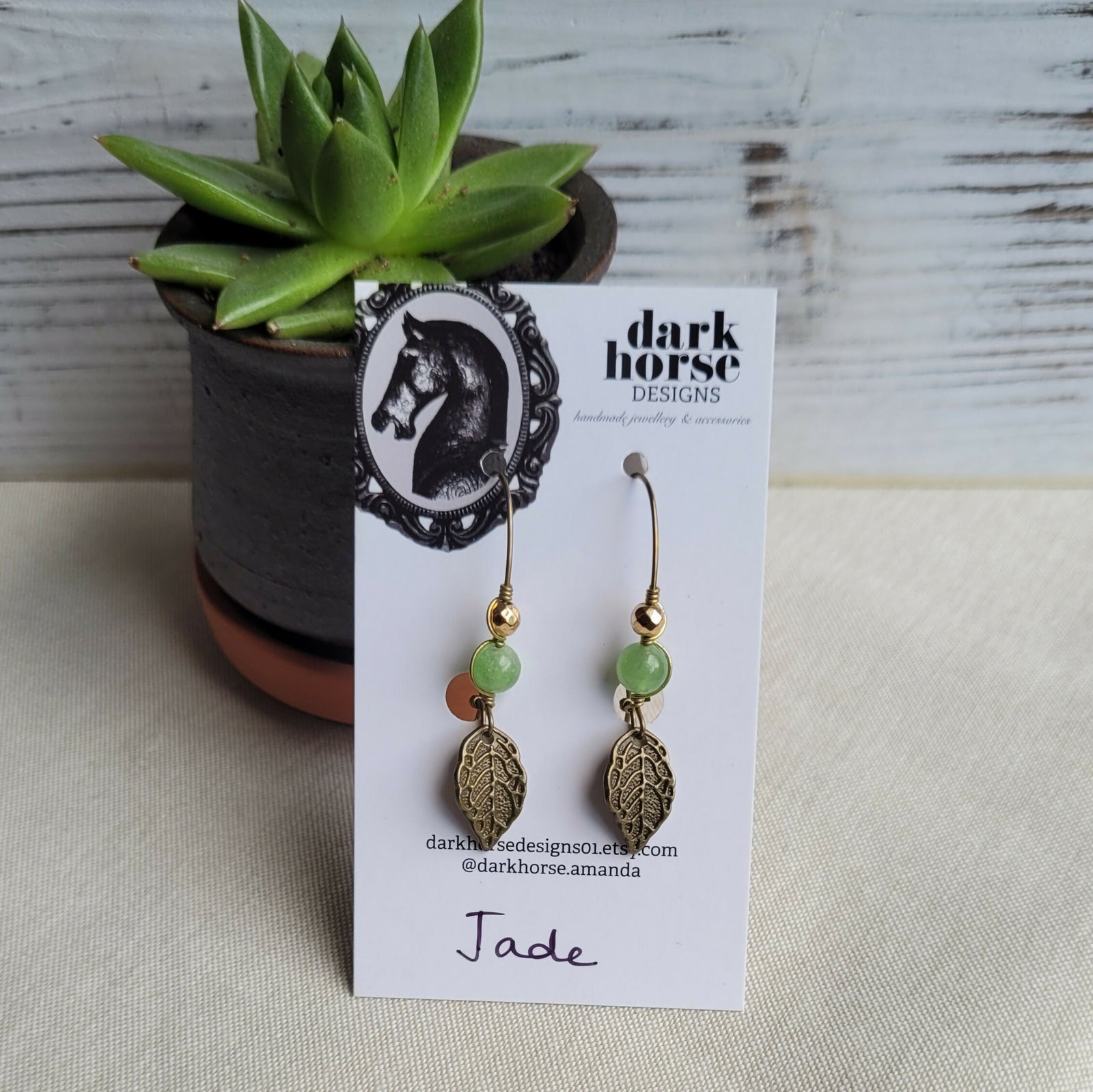 Dark Horse Designs | Catalpa Gemstone and Brass Earrings