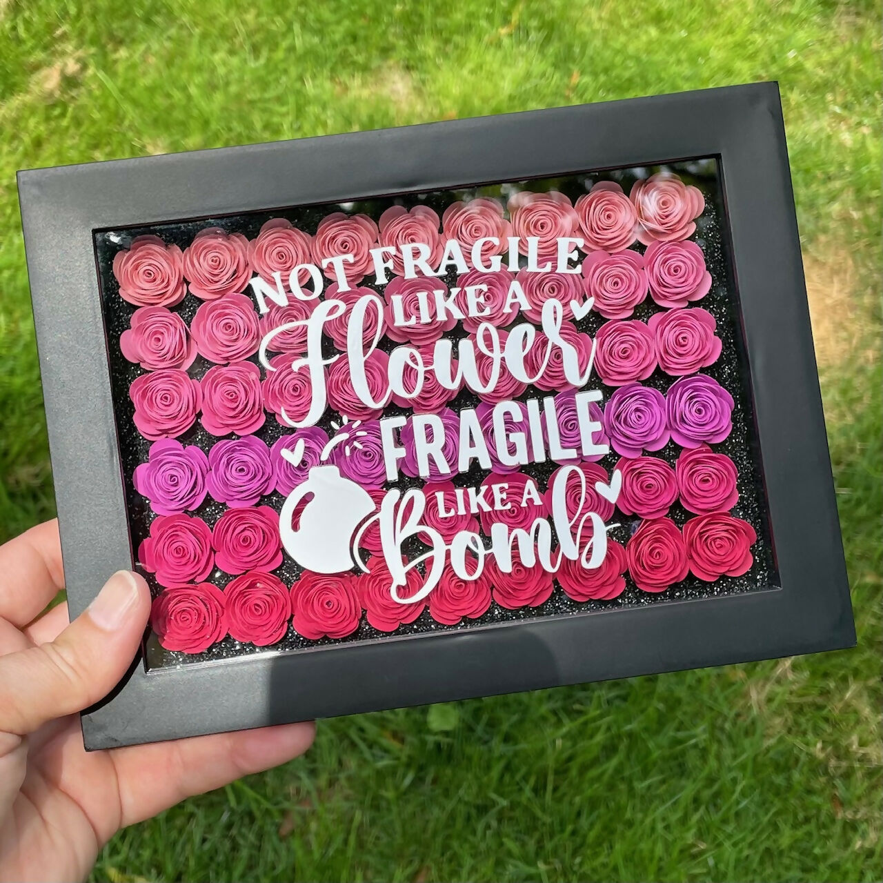 Glitter Designs Studio | NOT FRAGILE (Floral Shadowbox)