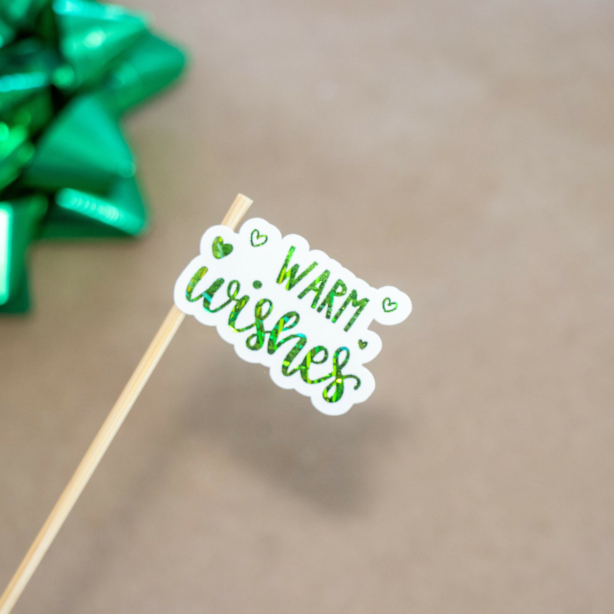 1.5 Inch Green Heart Warm Wishes - 1