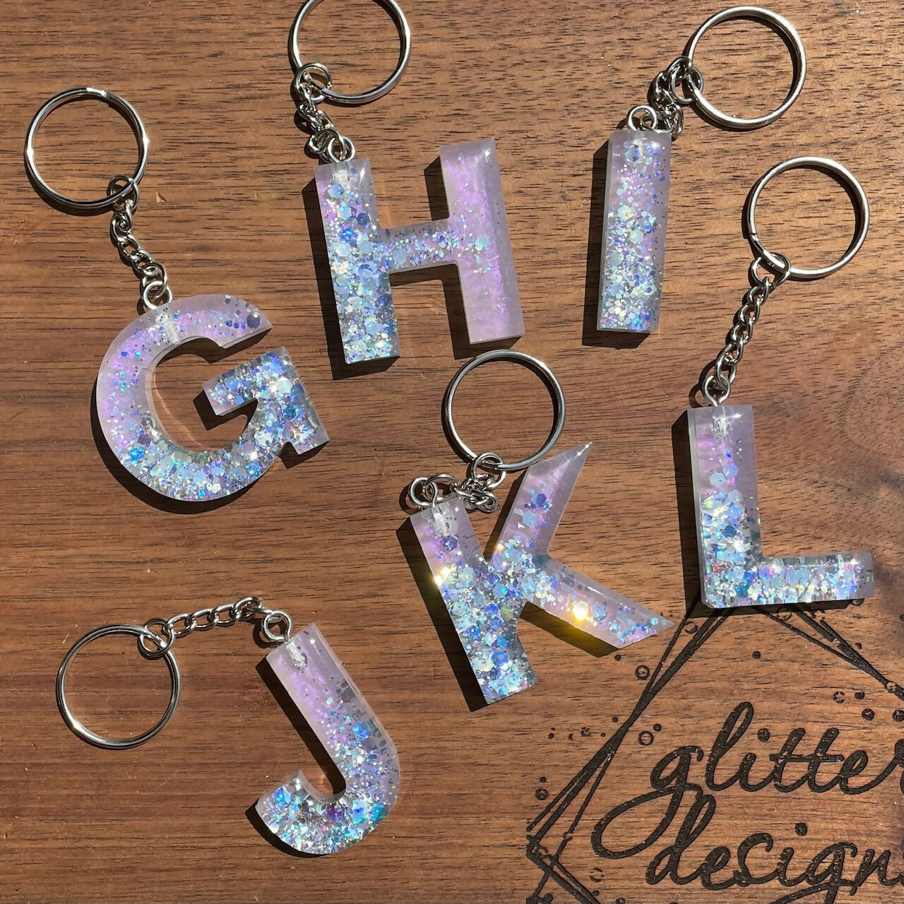 Glitter Designs Studio | GALAXY (Resin Monogram Keychains)