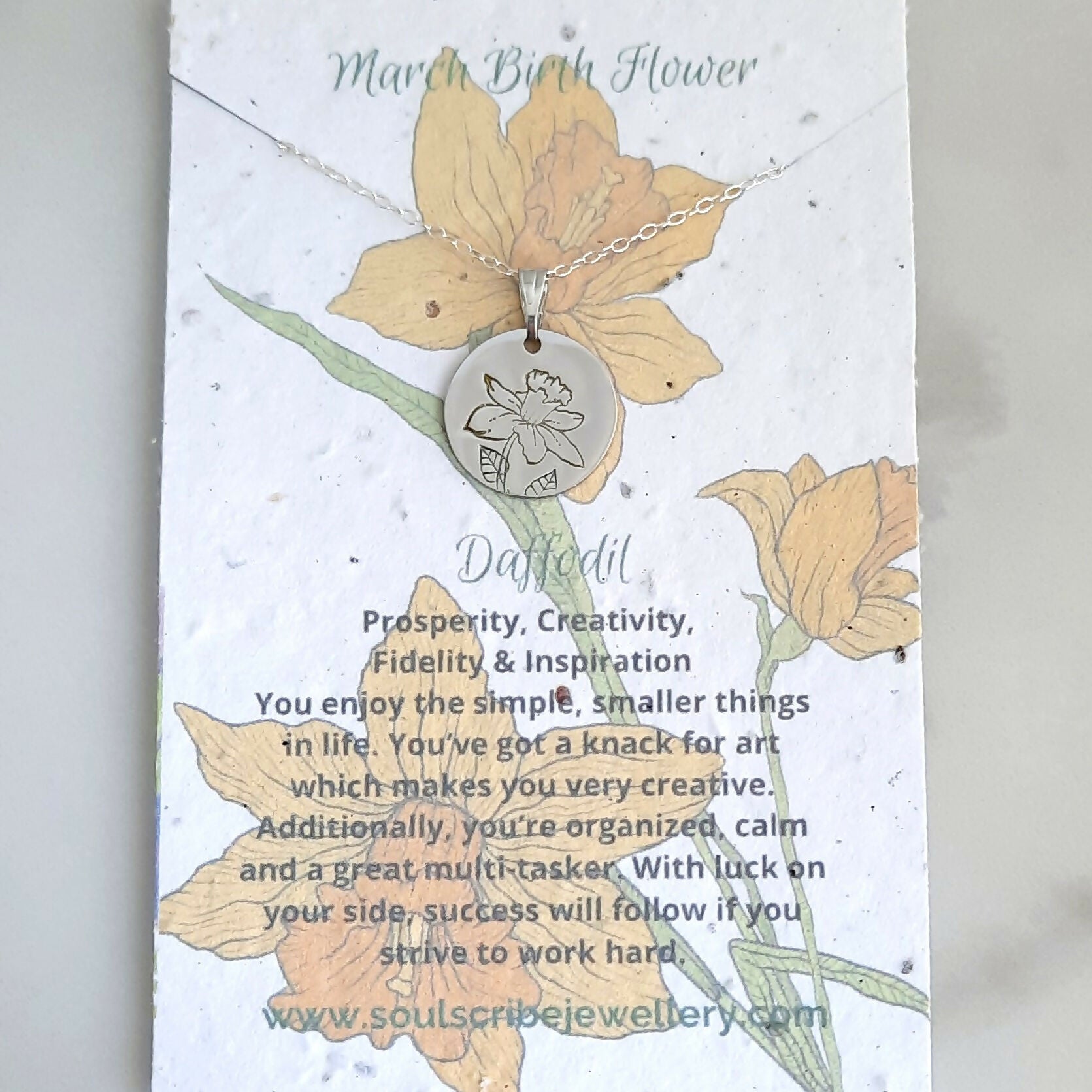 Soul Scribe Jewellery | Birth Flower Necklace