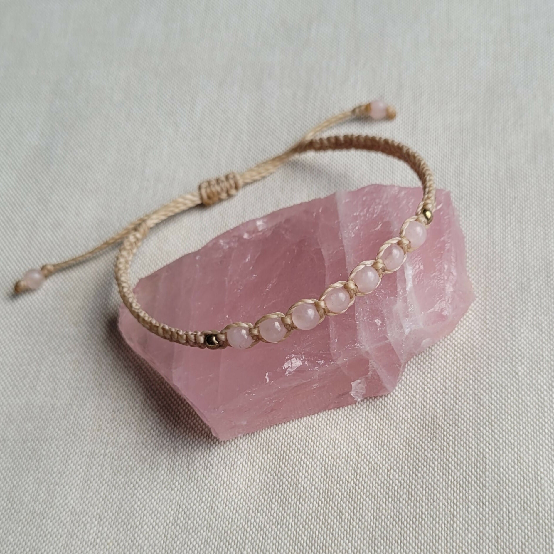 Dark Horse Designs | Rose Quartz Macrame Bracelet