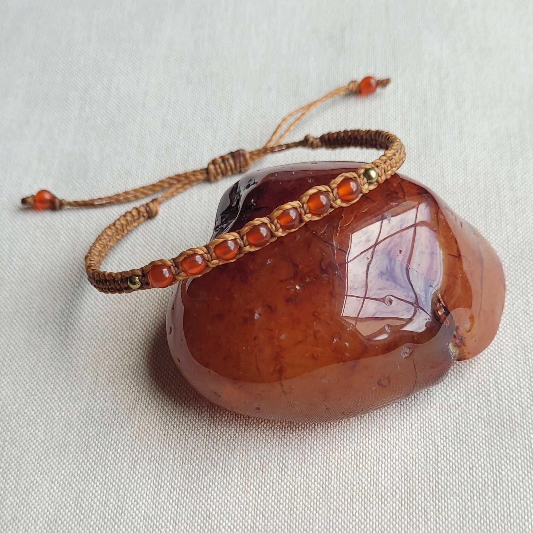 Dark Horse Designs | Carnelian Macrame Bracelet