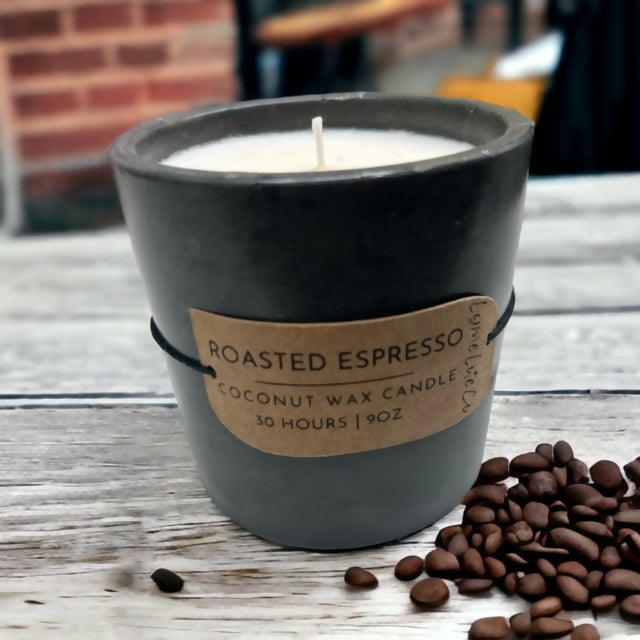 Lymeliteco | Roasted Espresso 9oz Concrete Candle