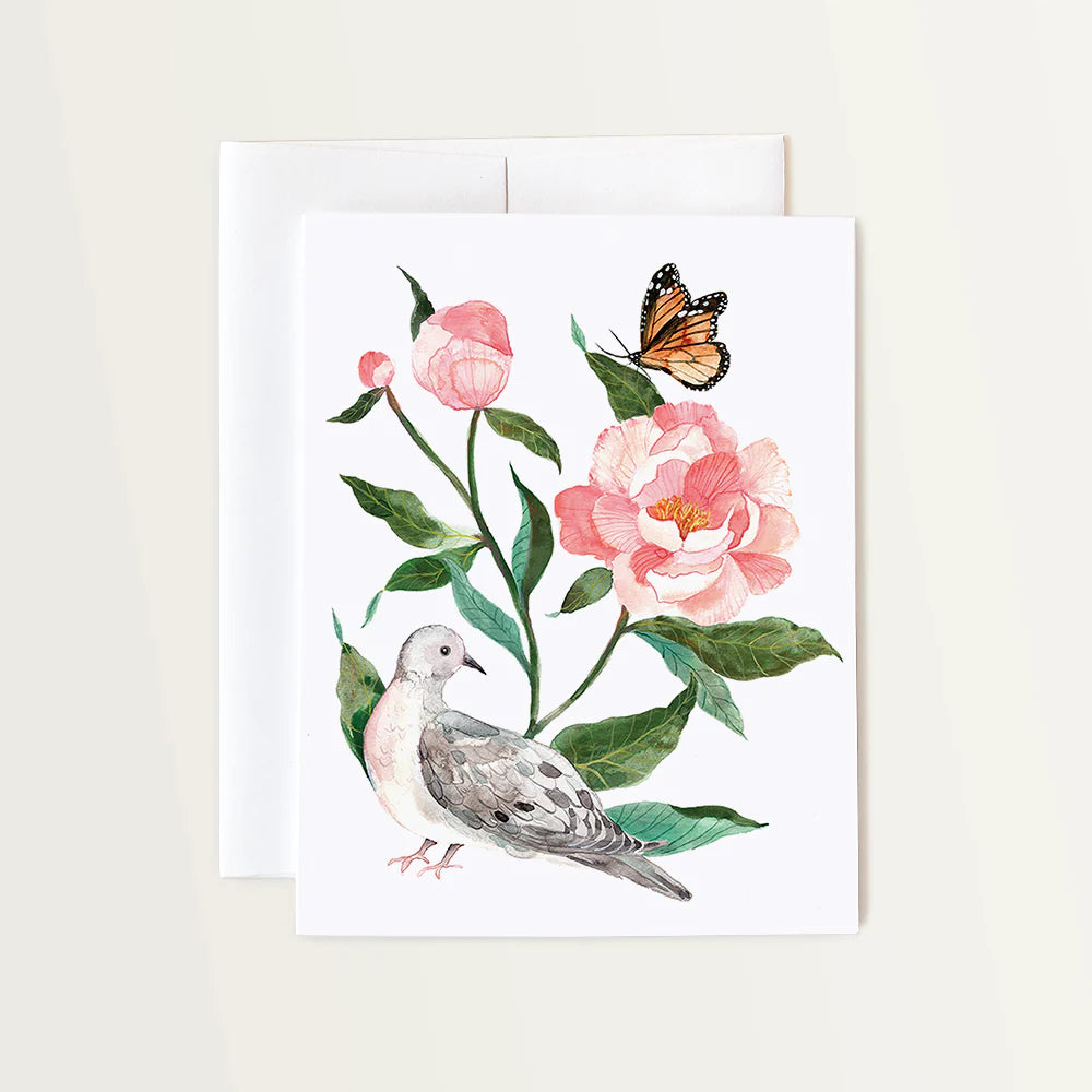 Emilie Simpson Art and Design | Mourning Dove and Monarch Card