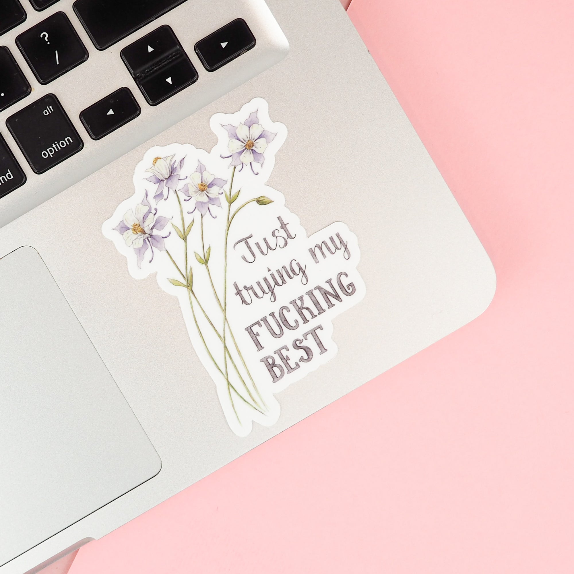 Naughty Florals | Vinyl Sticker | Just Trying My Fucking Best