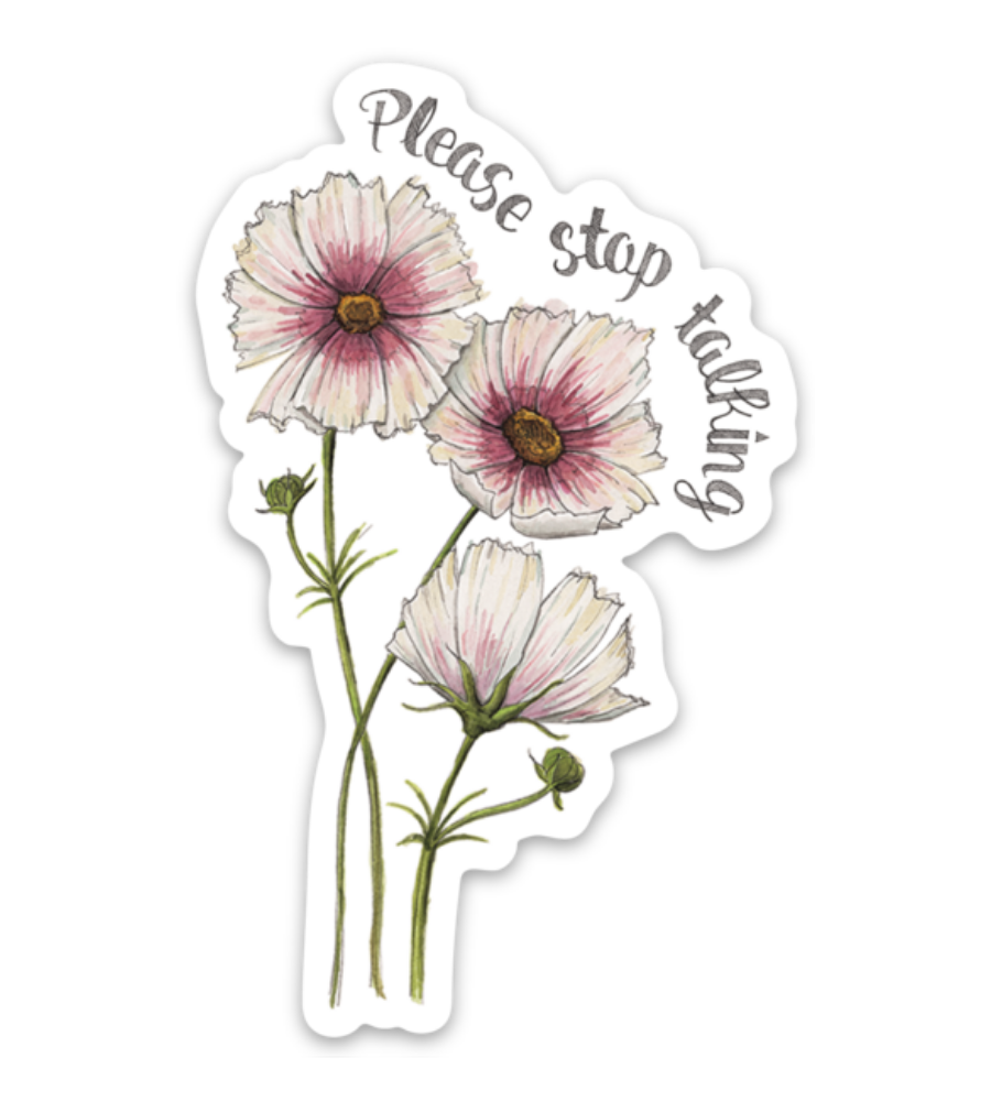 Naughty Florals | Vinyl Sticker | Please Stop Talking