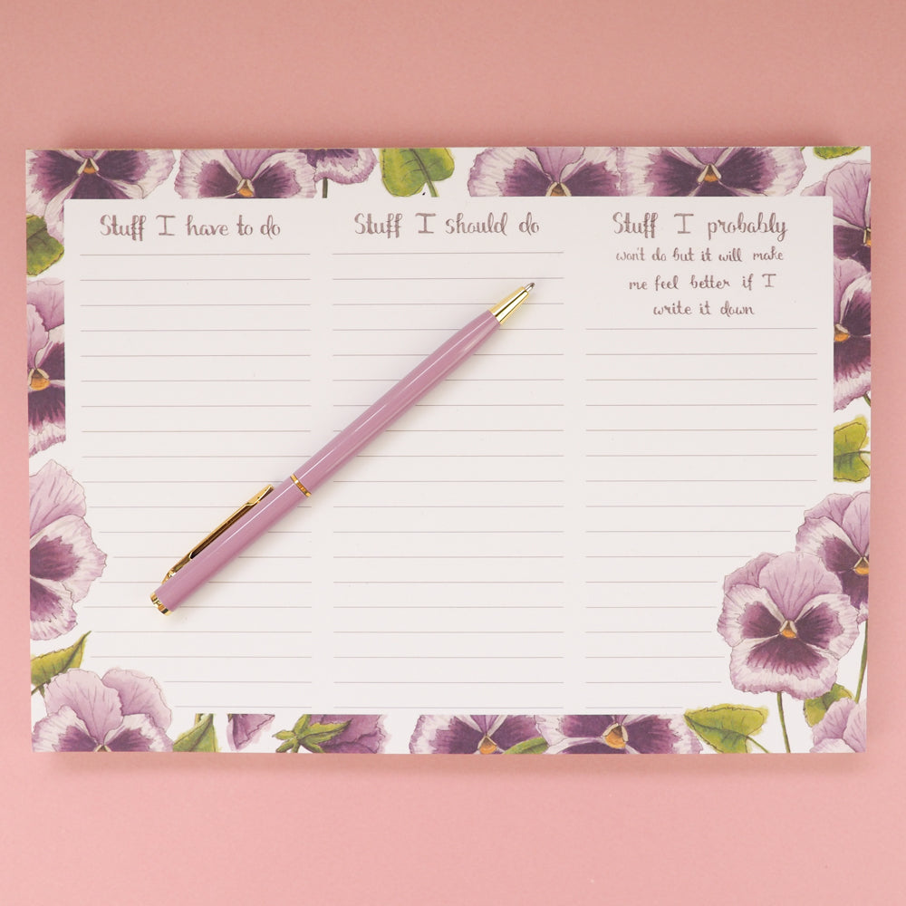 Naughty Florals | Note Pad | Stuff I Have to Do