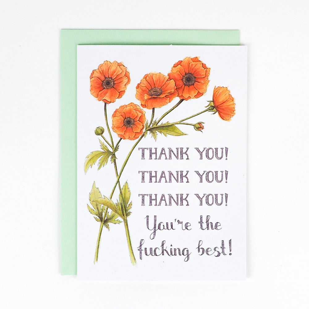 Naughty Florals | Card | Thank You&#39;re The Fucking Best