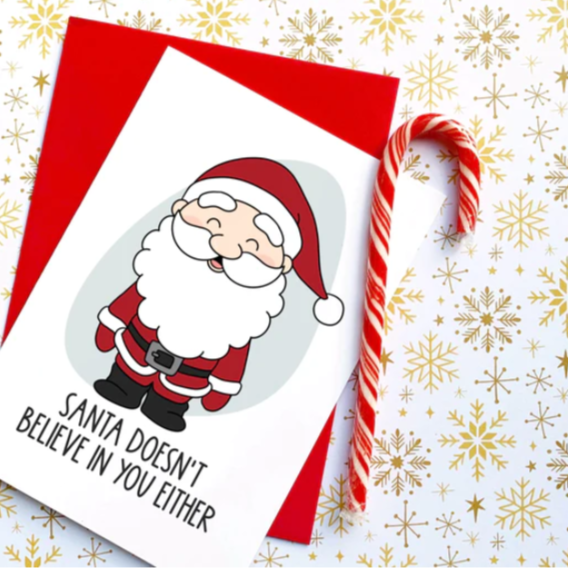 Splendid Greetings | Punny Cards | Santa Doesn't Believe in You Either