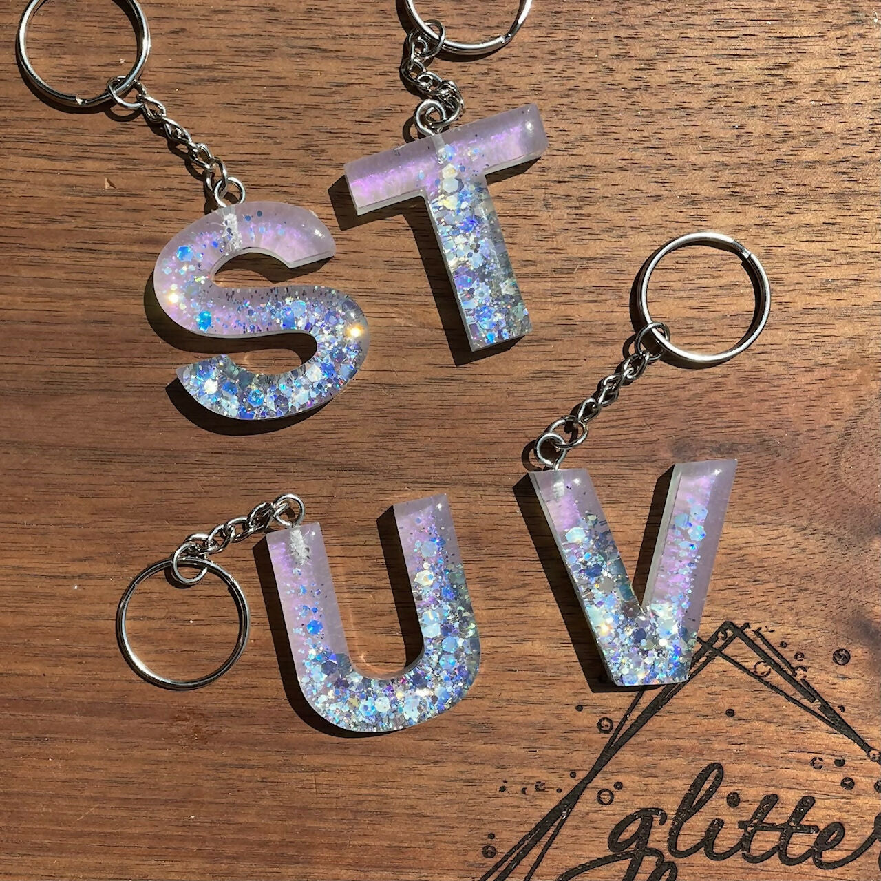 Glitter Designs Studio | GALAXY (Resin Monogram Keychains)