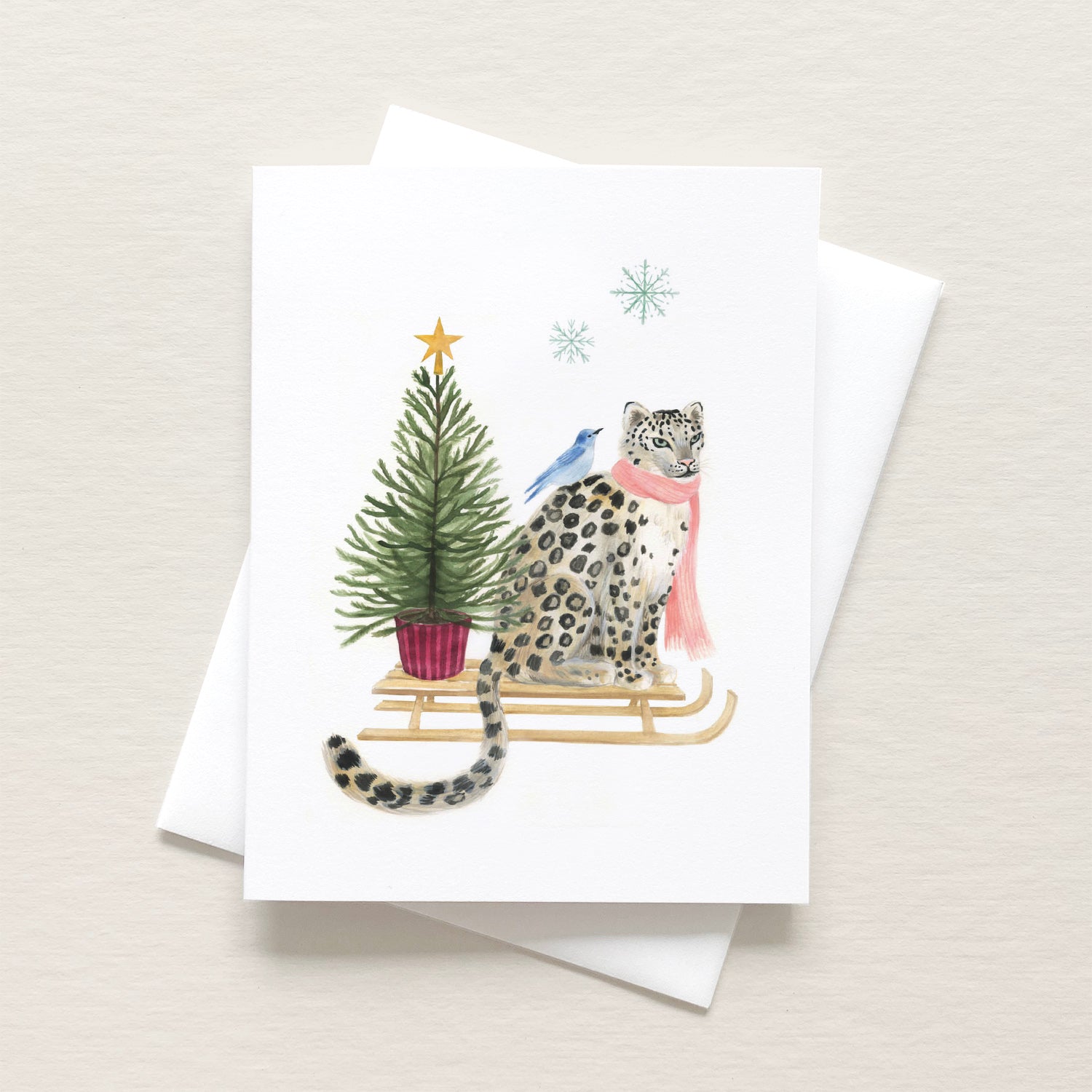 Emilie Simpson Art and Design | Snow leopard card