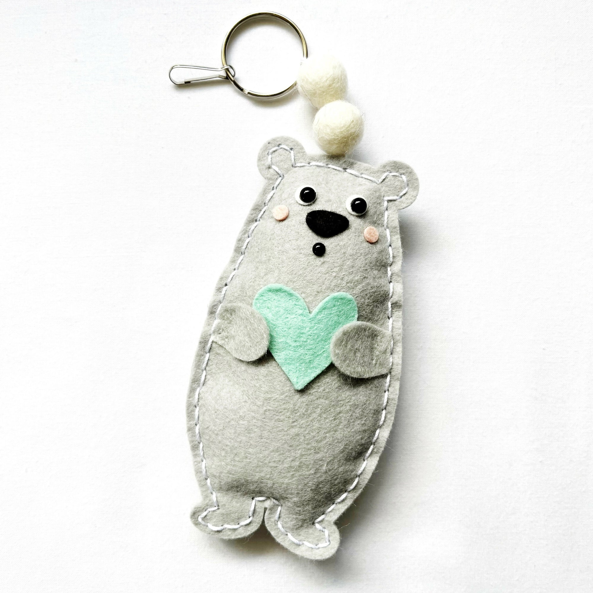 The Annex Felt Studio | Backpack Charm: Heart Bear