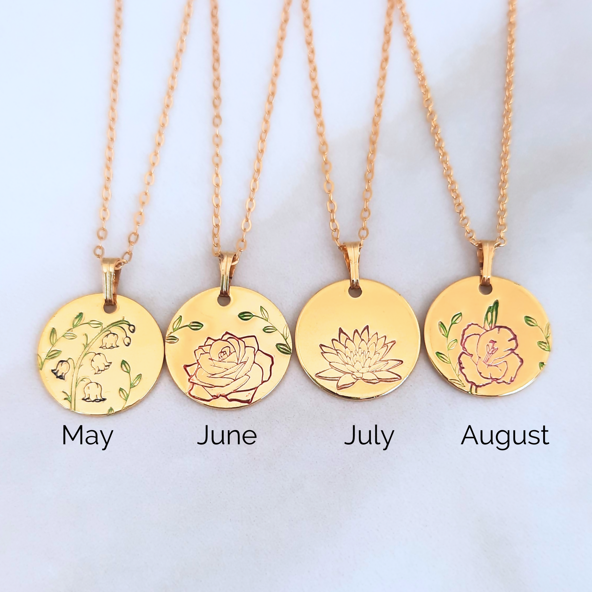 Soul Scribe Jewellery | Birth Flower Necklace Gold