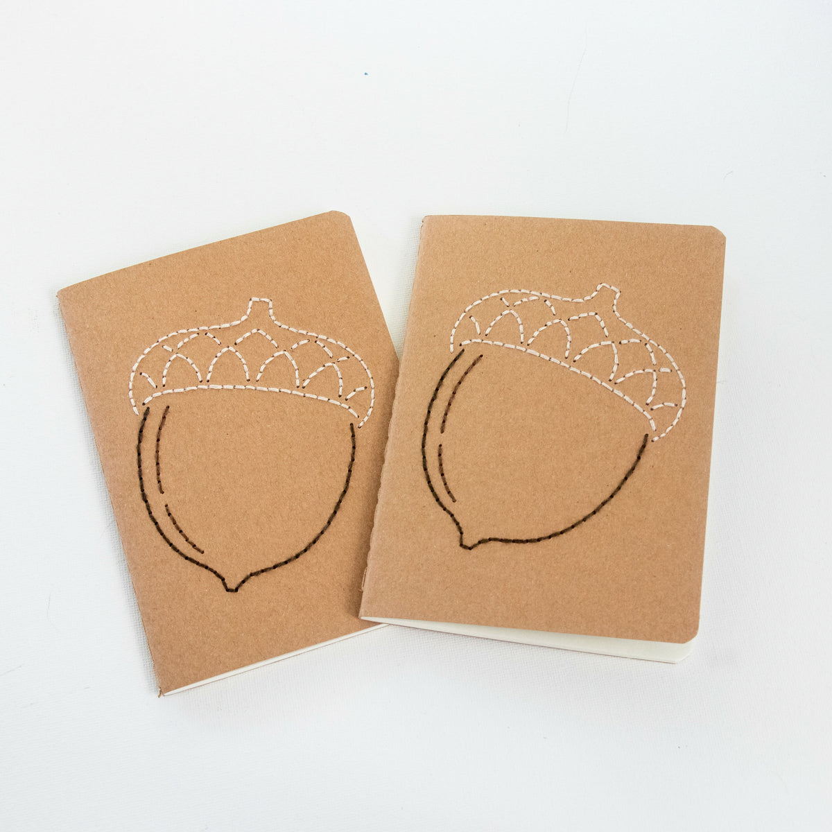 Created by LDBankey | Hand Stitched Acorn Notebooks with polka dot decorative paper