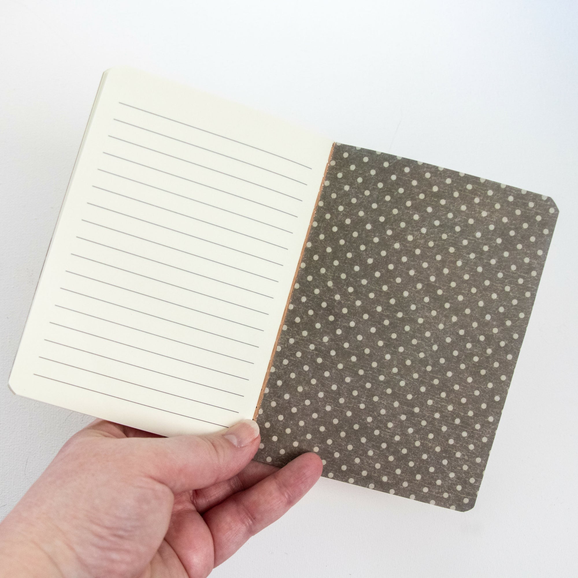 Created by LDBankey | Hand Stitched Acorn Notebooks with polka dot decorative paper