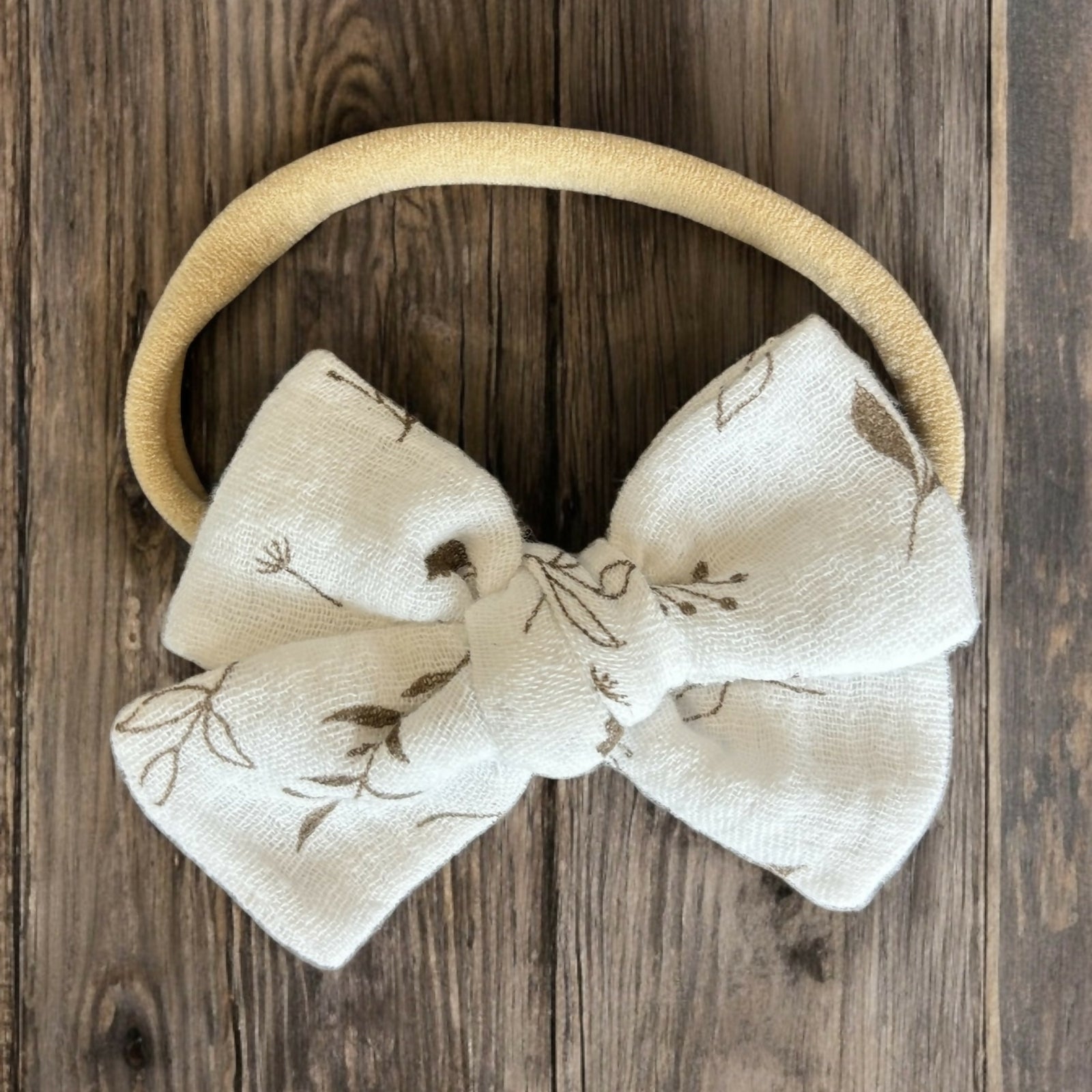 Mimily Boutique | Brown foliage bow headband