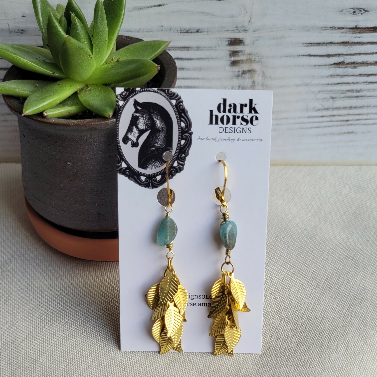 Dark Horse Designs | Apatite Laurel Earrings