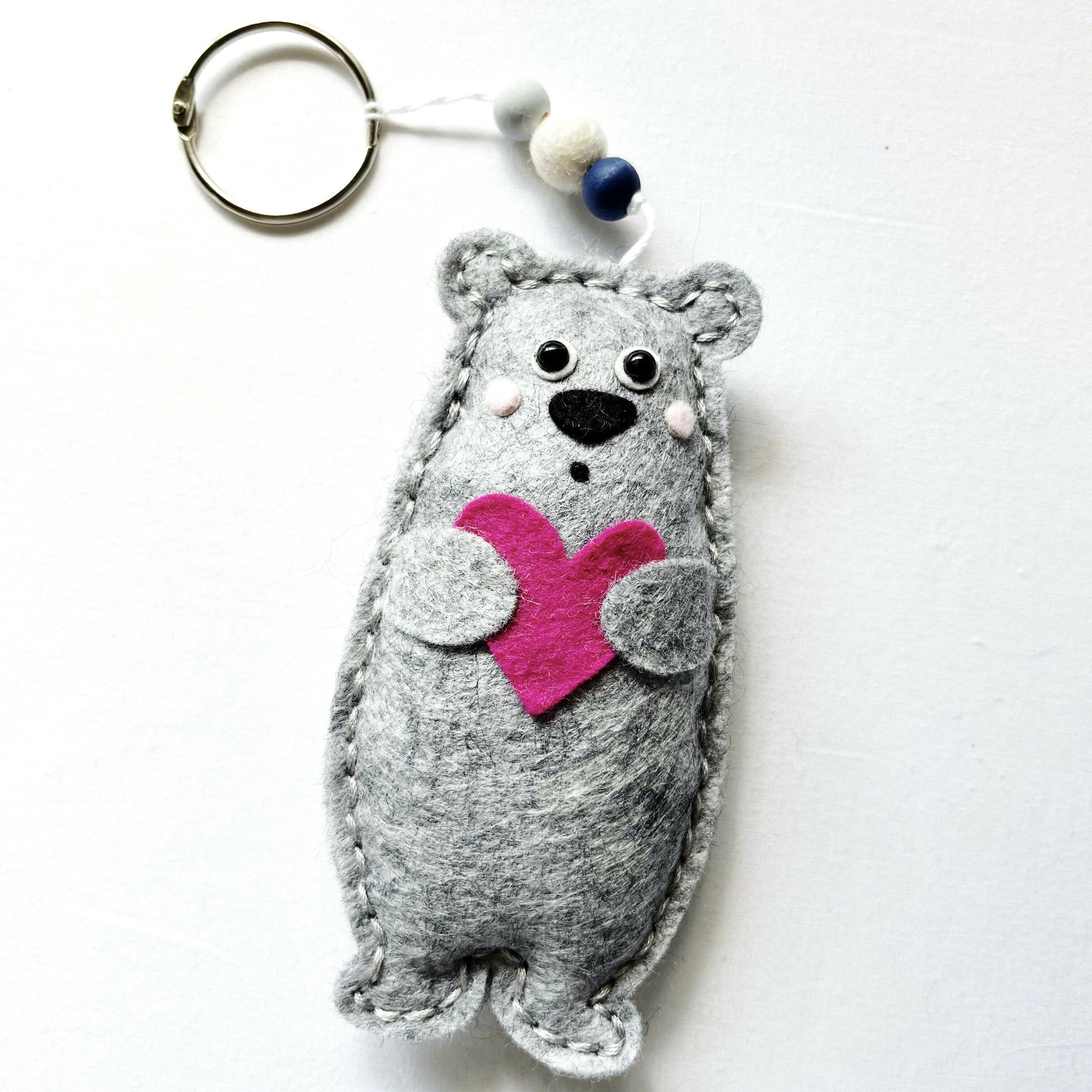 The Annex Felt Studio | Car Charm: Heart Bear