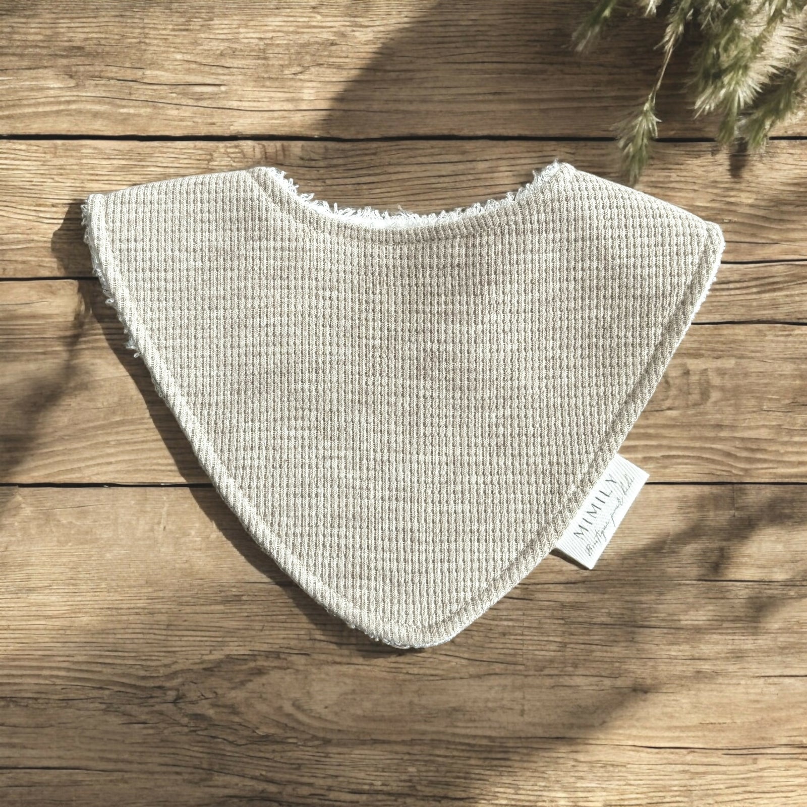 Mimily Boutique |Beige waffle knit bib