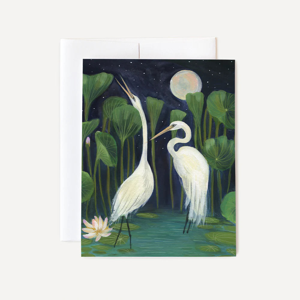 Emilie Simpson Art and Design | Midnight Egrets Card