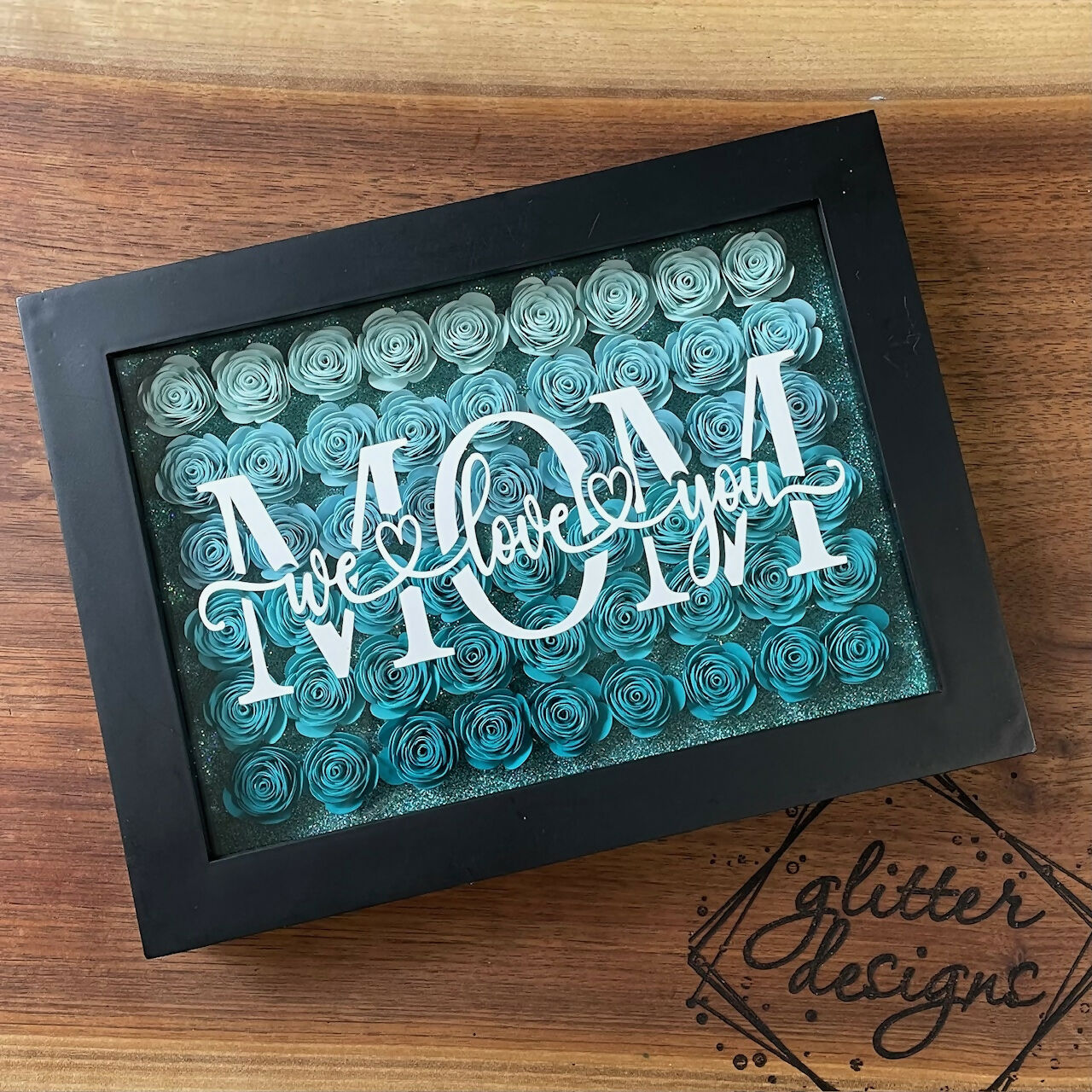 Glitter Designs Studio | MOM (Floral Shadowbox)