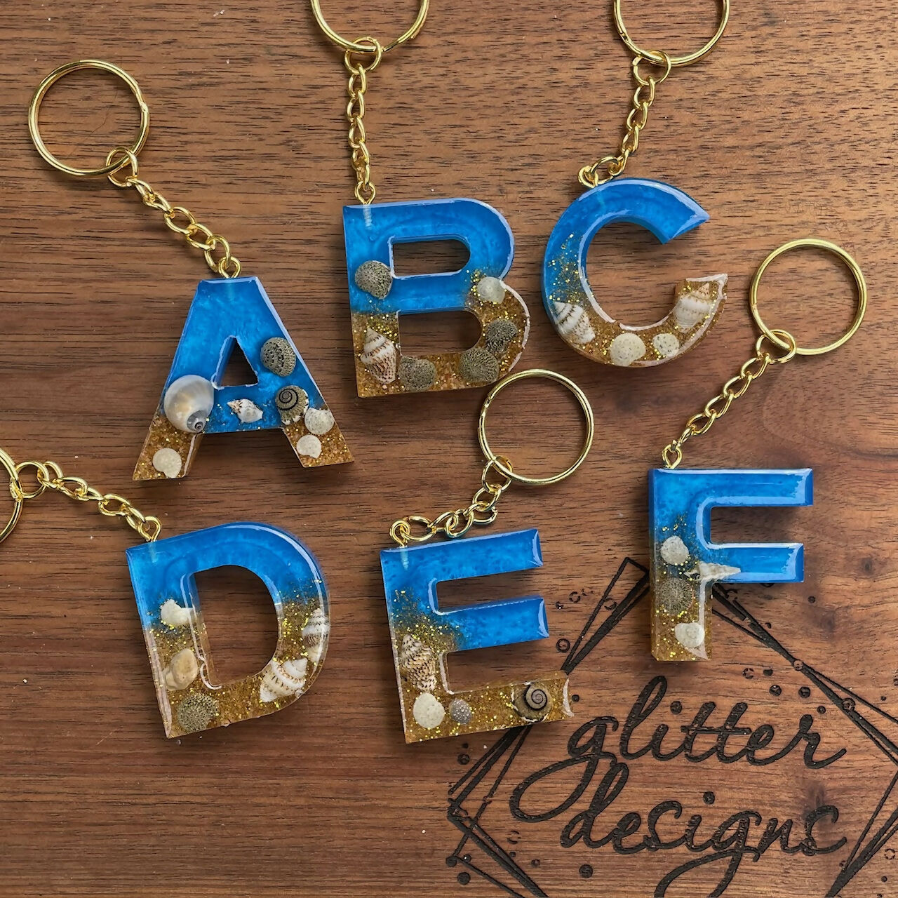 Glitter Designs Studio | UNDER THE SEA (Resin Monogram Keychains)