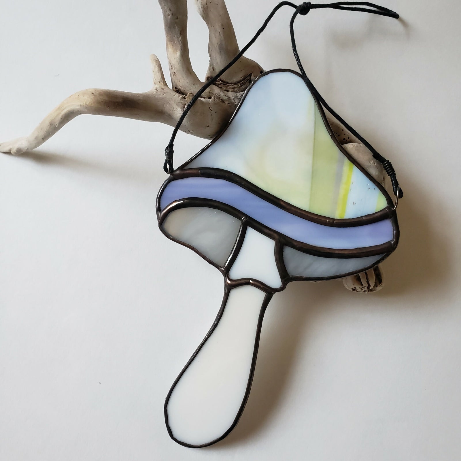 Feather and Fibres | Stained Glass Mushroom Suncatcher