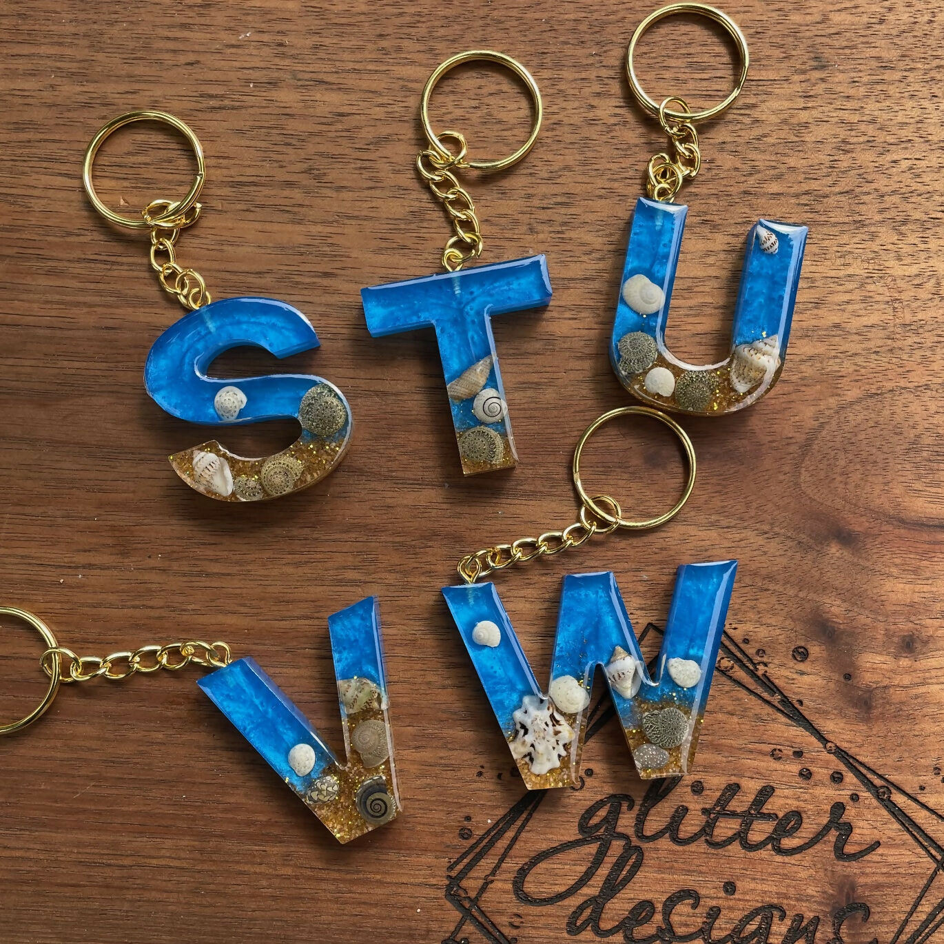 Glitter Designs Studio | UNDER THE SEA (Resin Monogram Keychains)