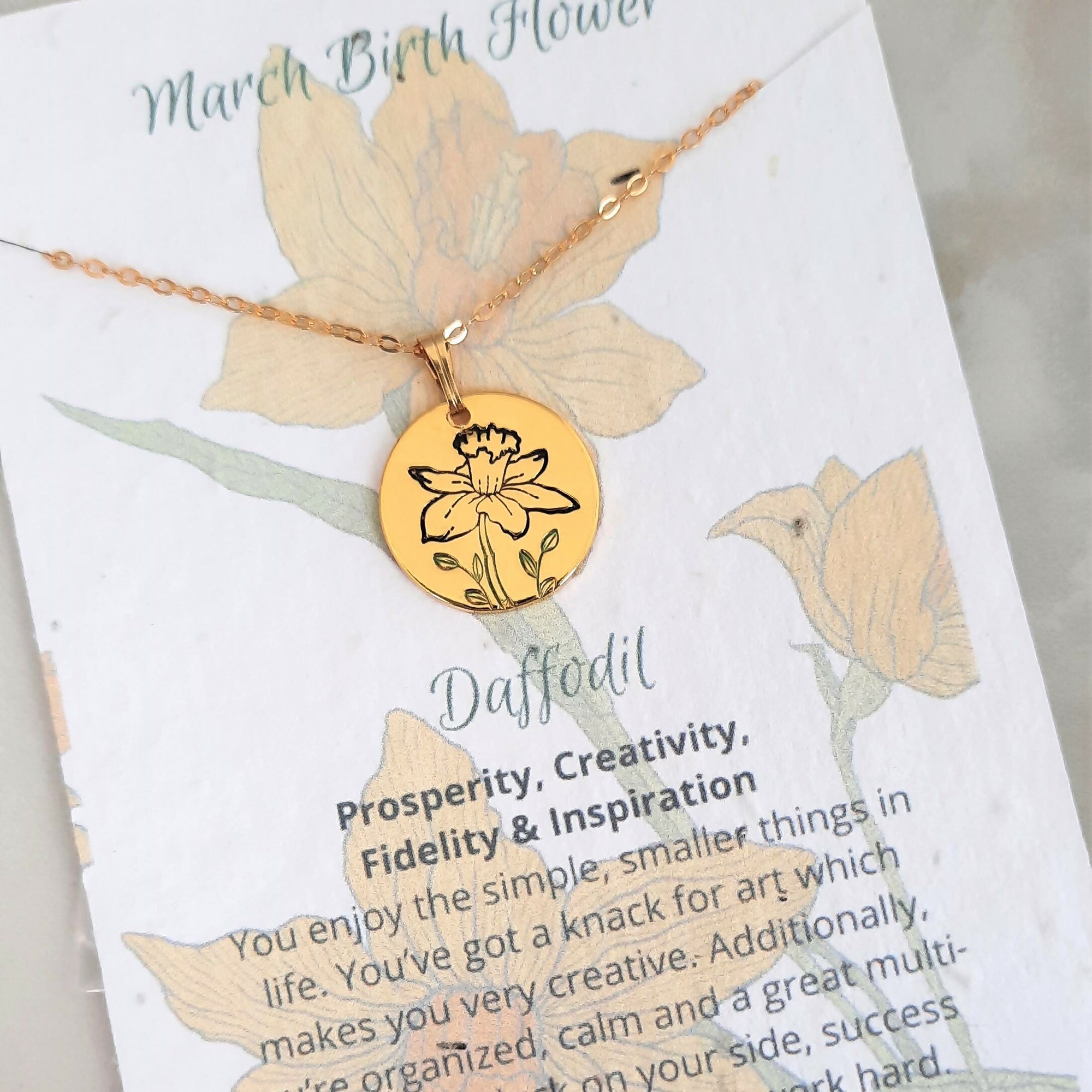 Soul Scribe Jewellery | Birth Flower Necklace Gold