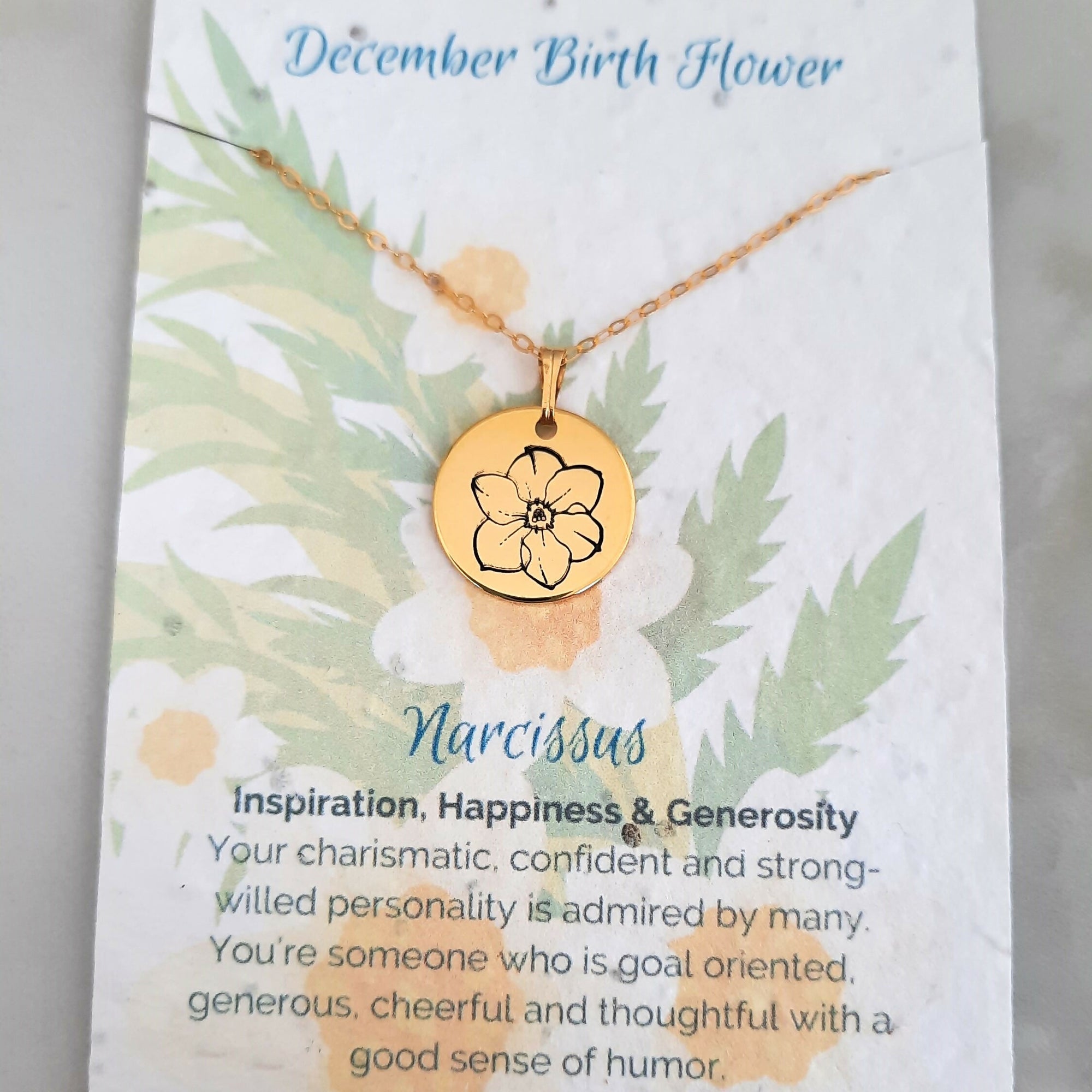 Soul Scribe Jewellery | Birth Flower Necklace Gold