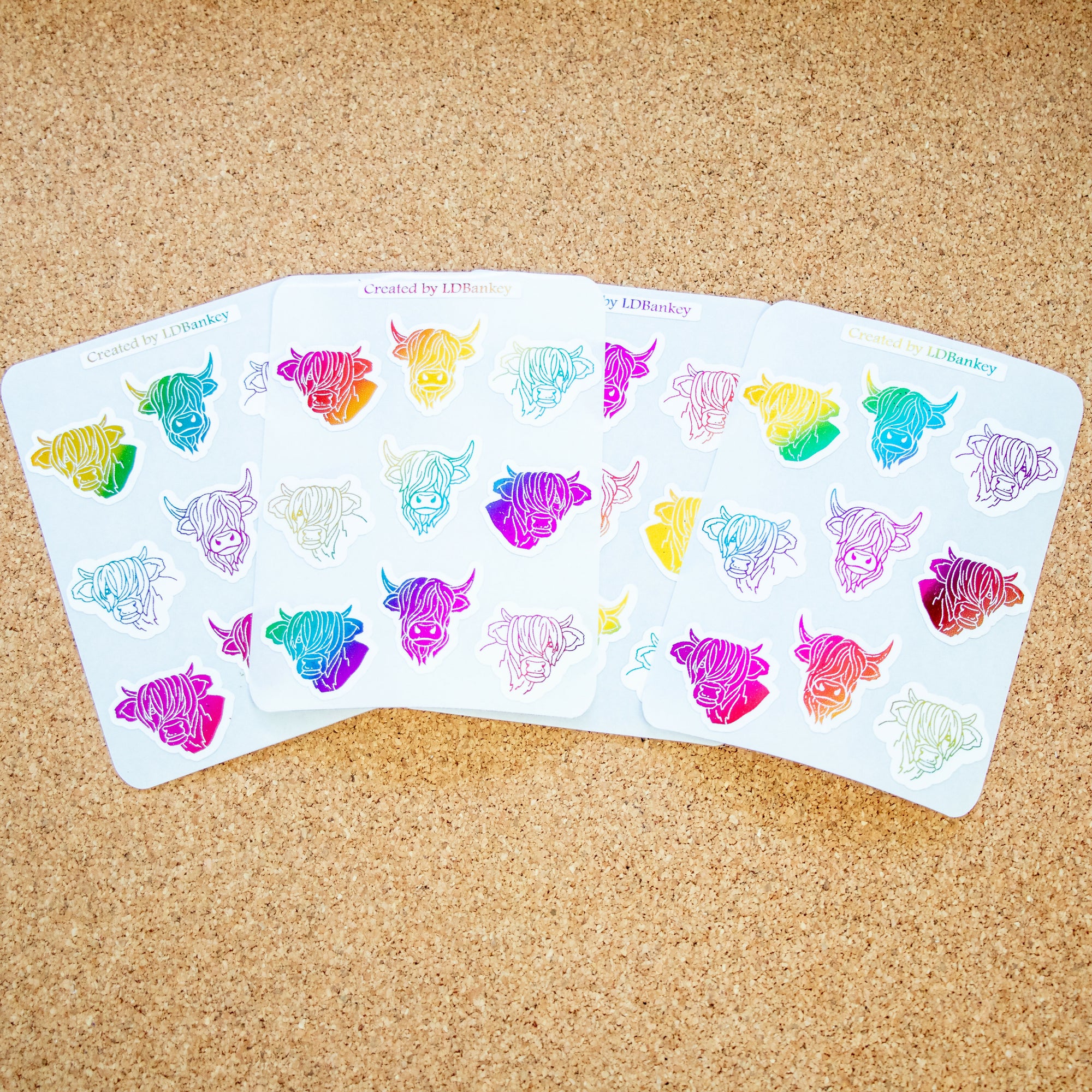 Created by LDBankey | Highland Cow Themed Sticker Sheets
