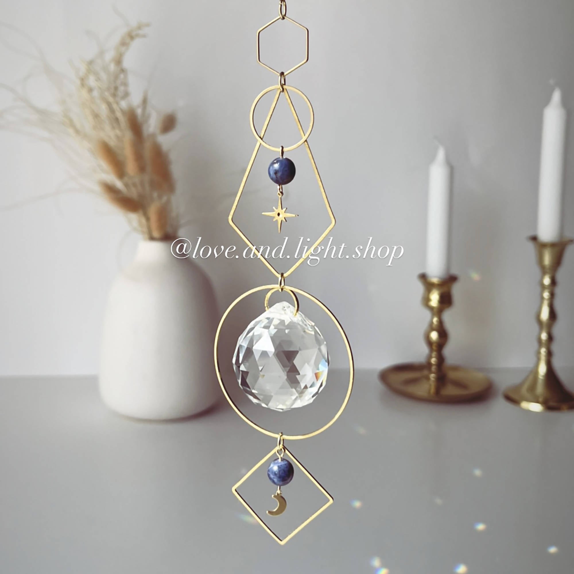 Love + Light | VESPER Celestial Suncatcher + Sodalite beads