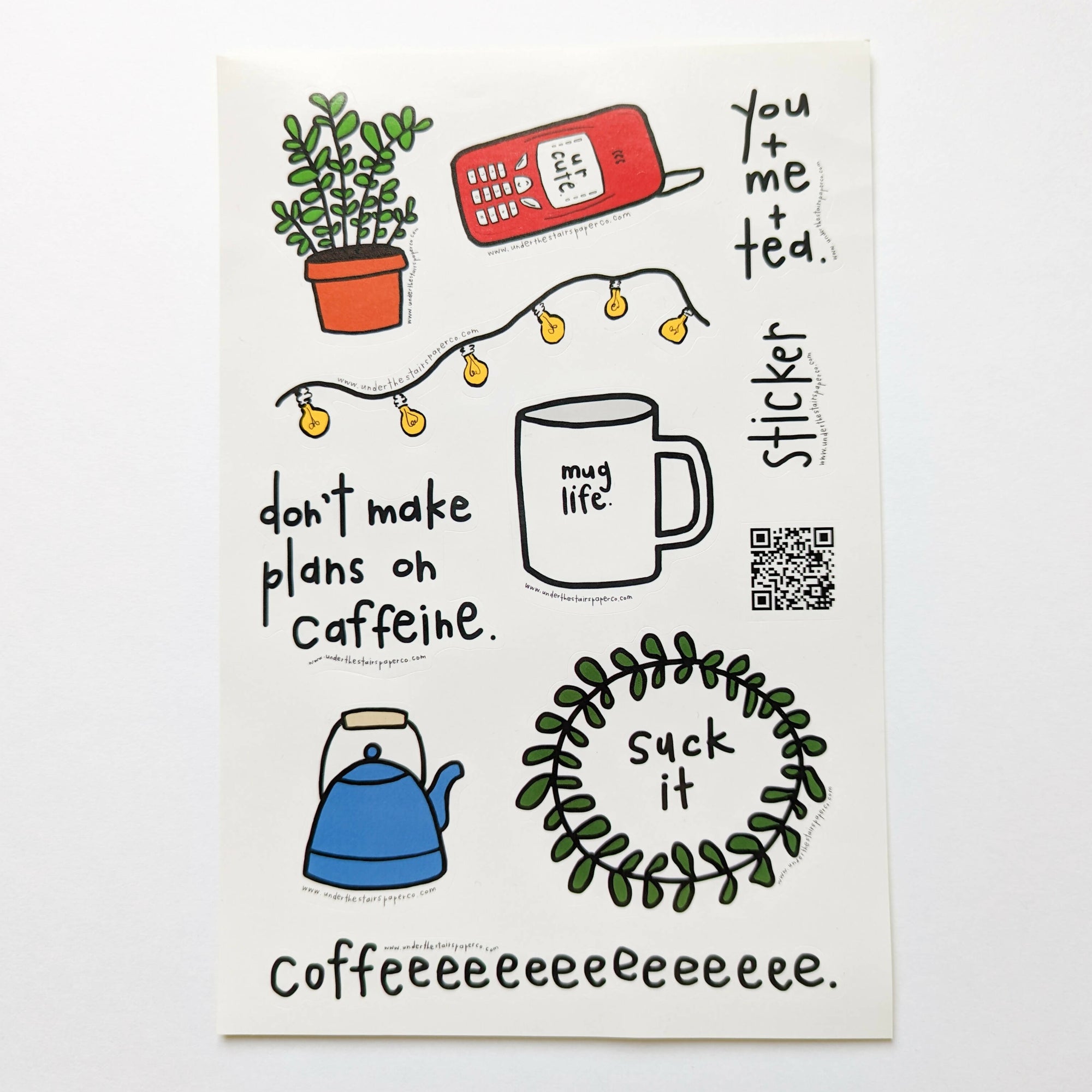 Under the Stairs Paper Co. | CAFE COLLECTION STICKER SHEET