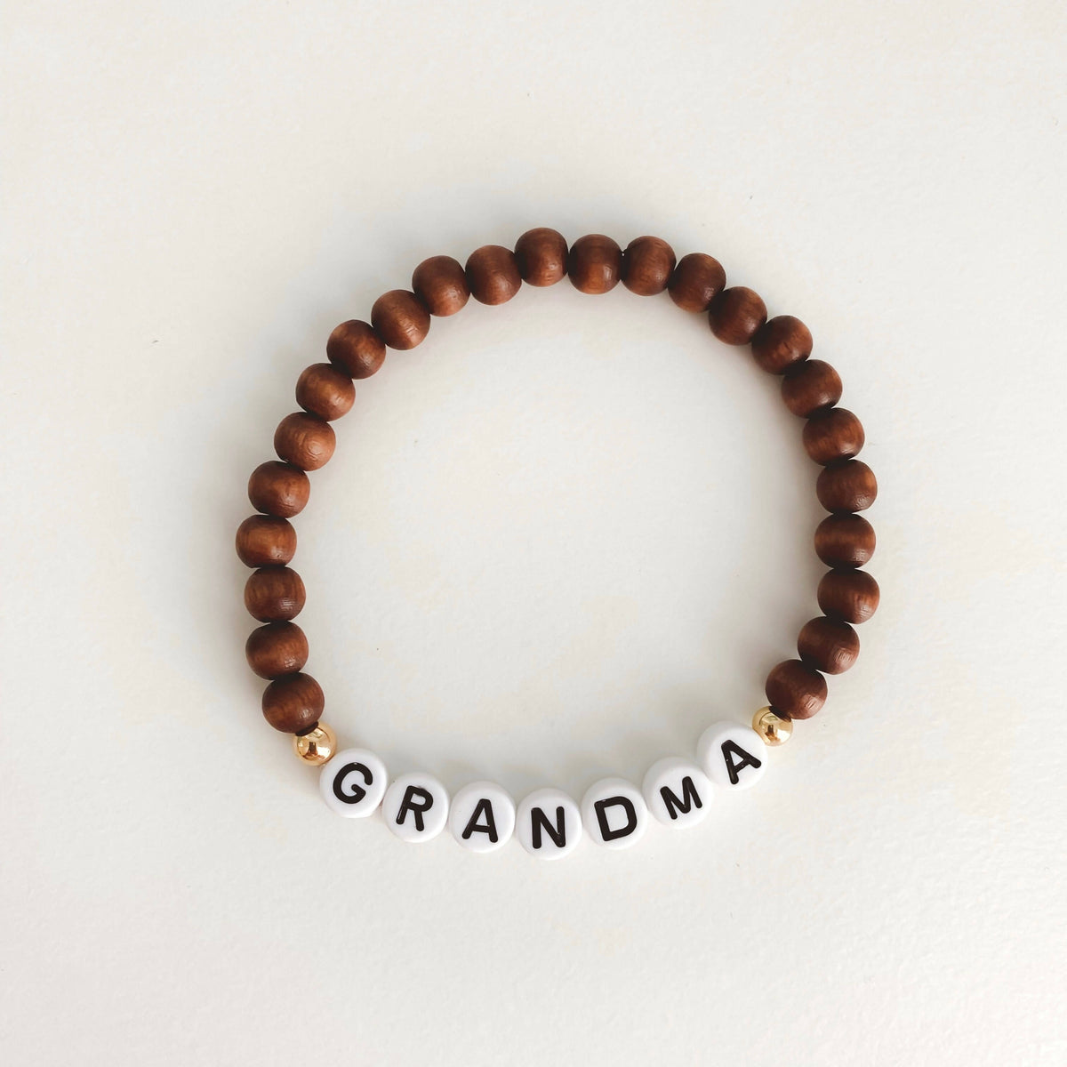 White Lotus Gems | Wooden Bead Bracelet Grandma