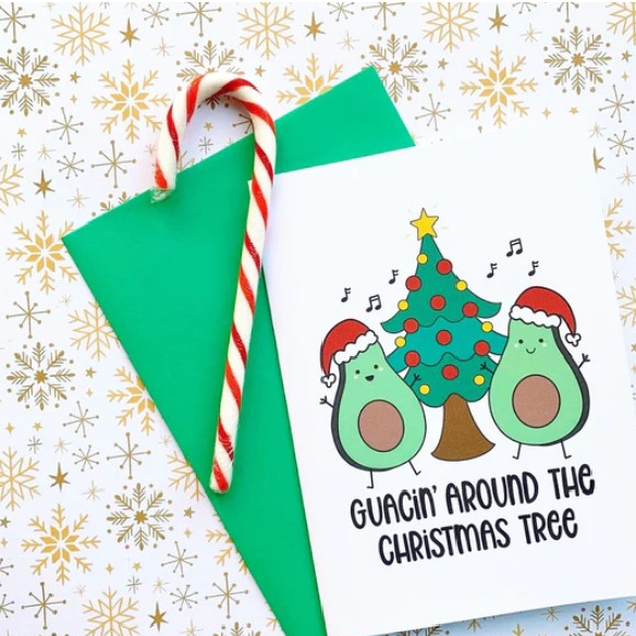 Splendid Greetings | Punny Cards | Guacin’ Around the Christmas Tree Card