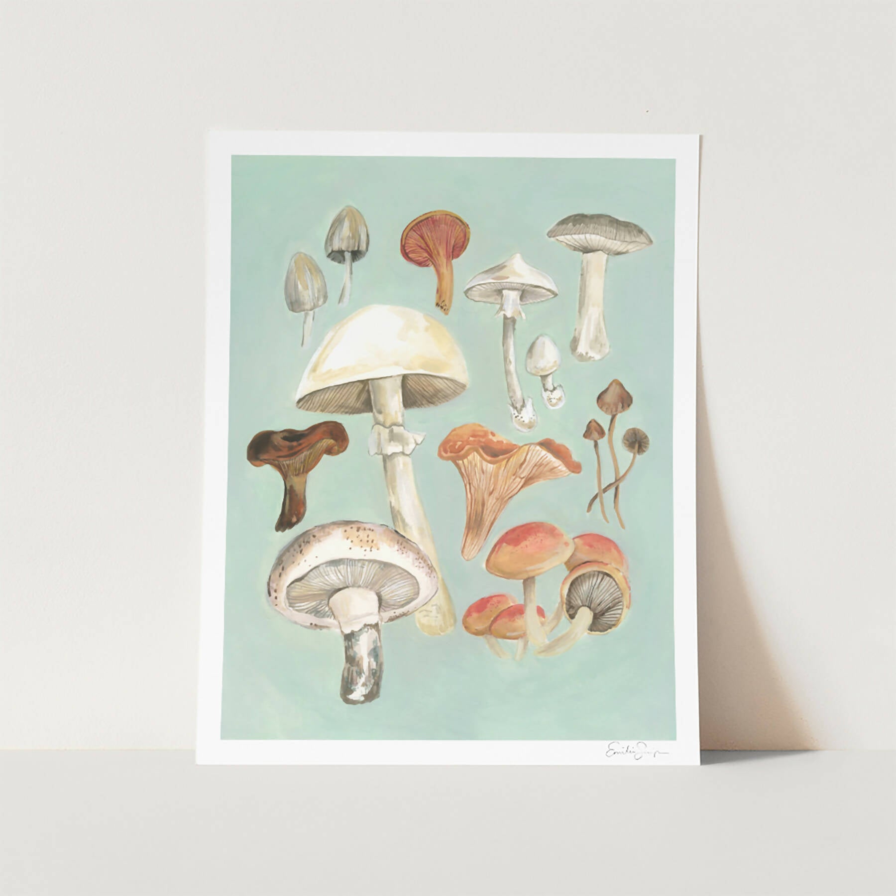 Emilie Simpson Art and Design | Mushroom Study Art Print