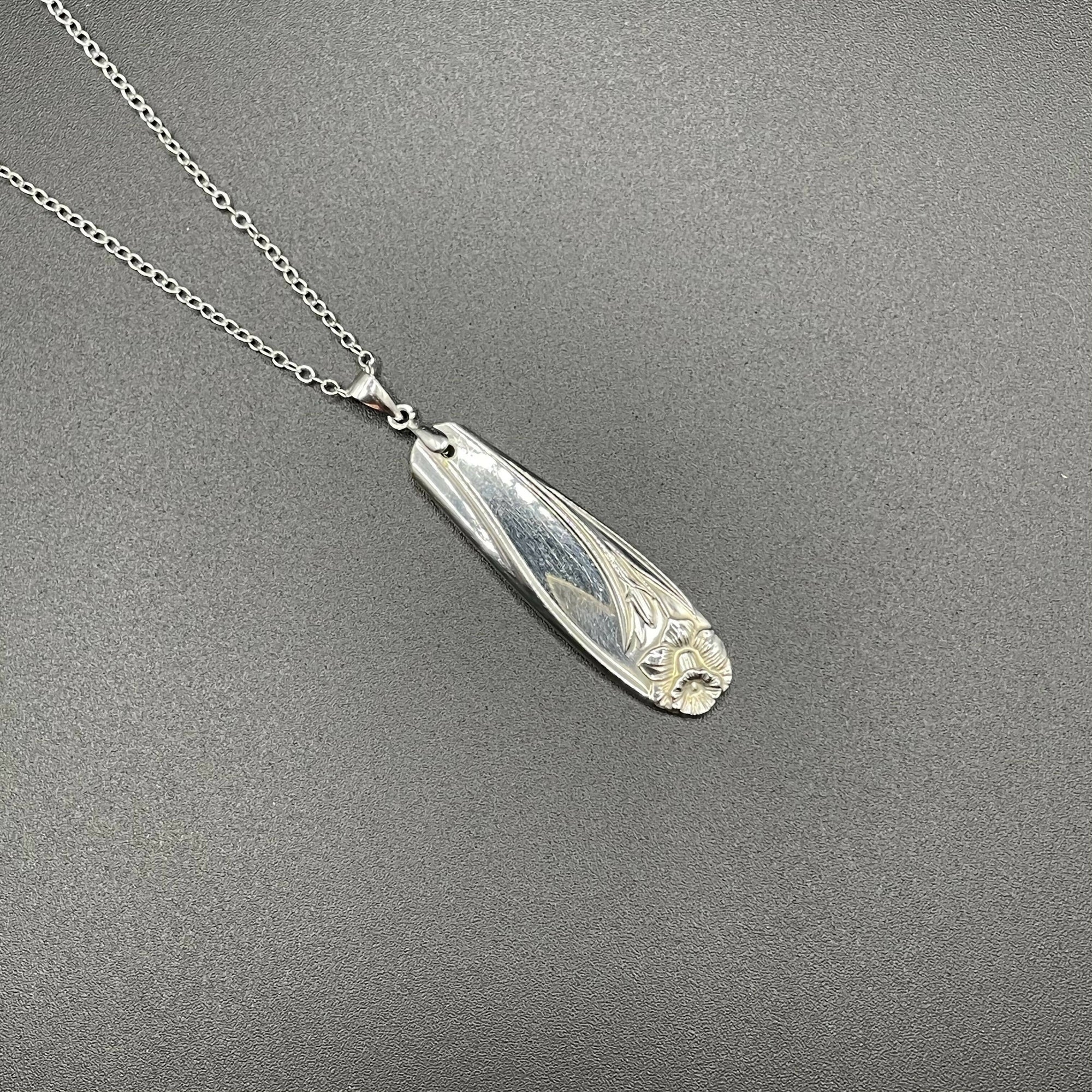 Repurposing By Glenna | Silver Spoon Daffodil Pendant on 20" Sterling Silver chain