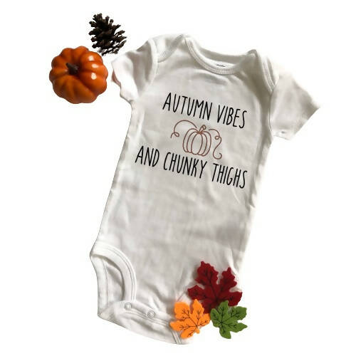 Bestie Co. Designs | Autumn Vibes And Chunky Thighs Infant Bodysuit
