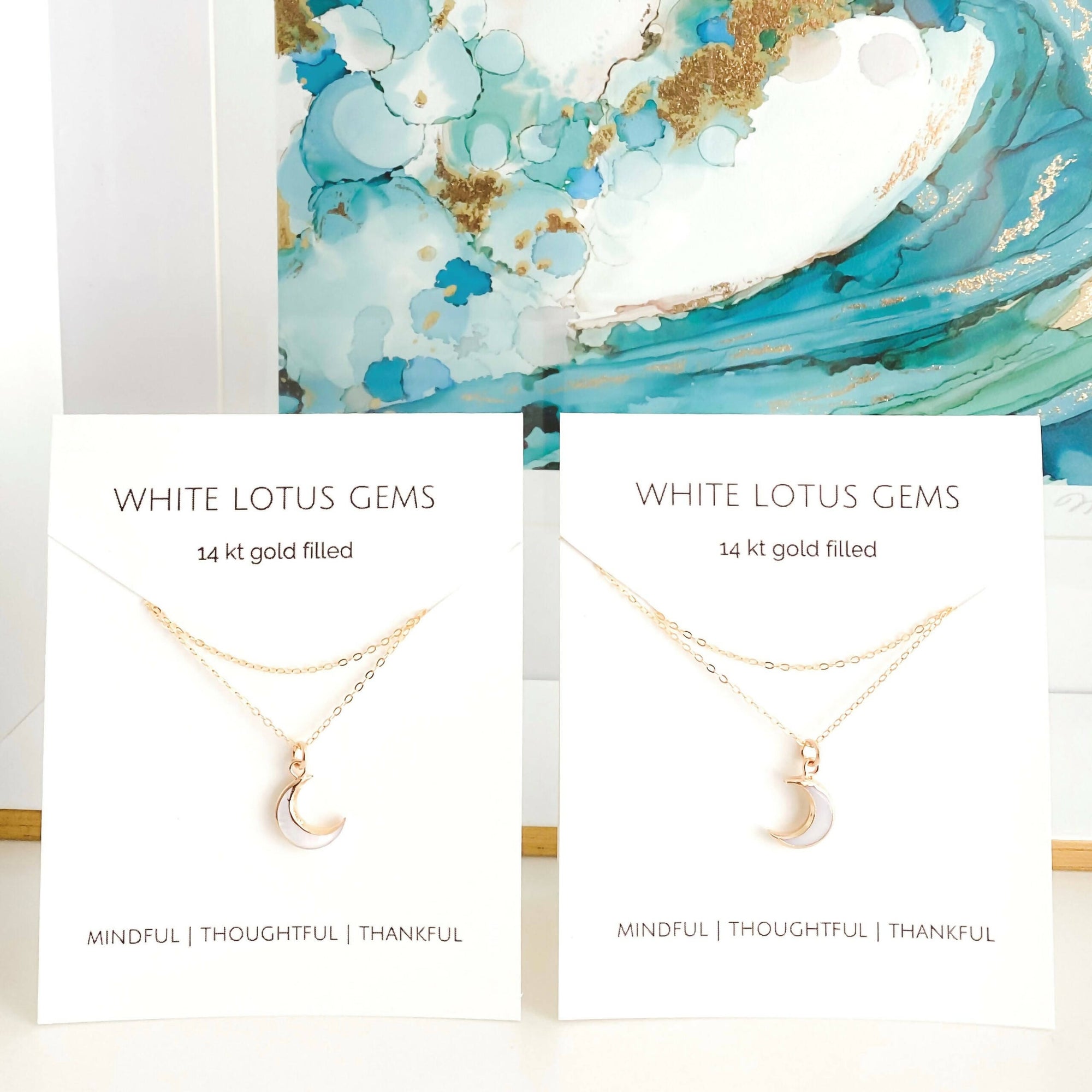 White Lotus Gems | Moon 14kt Gold Filled Necklace