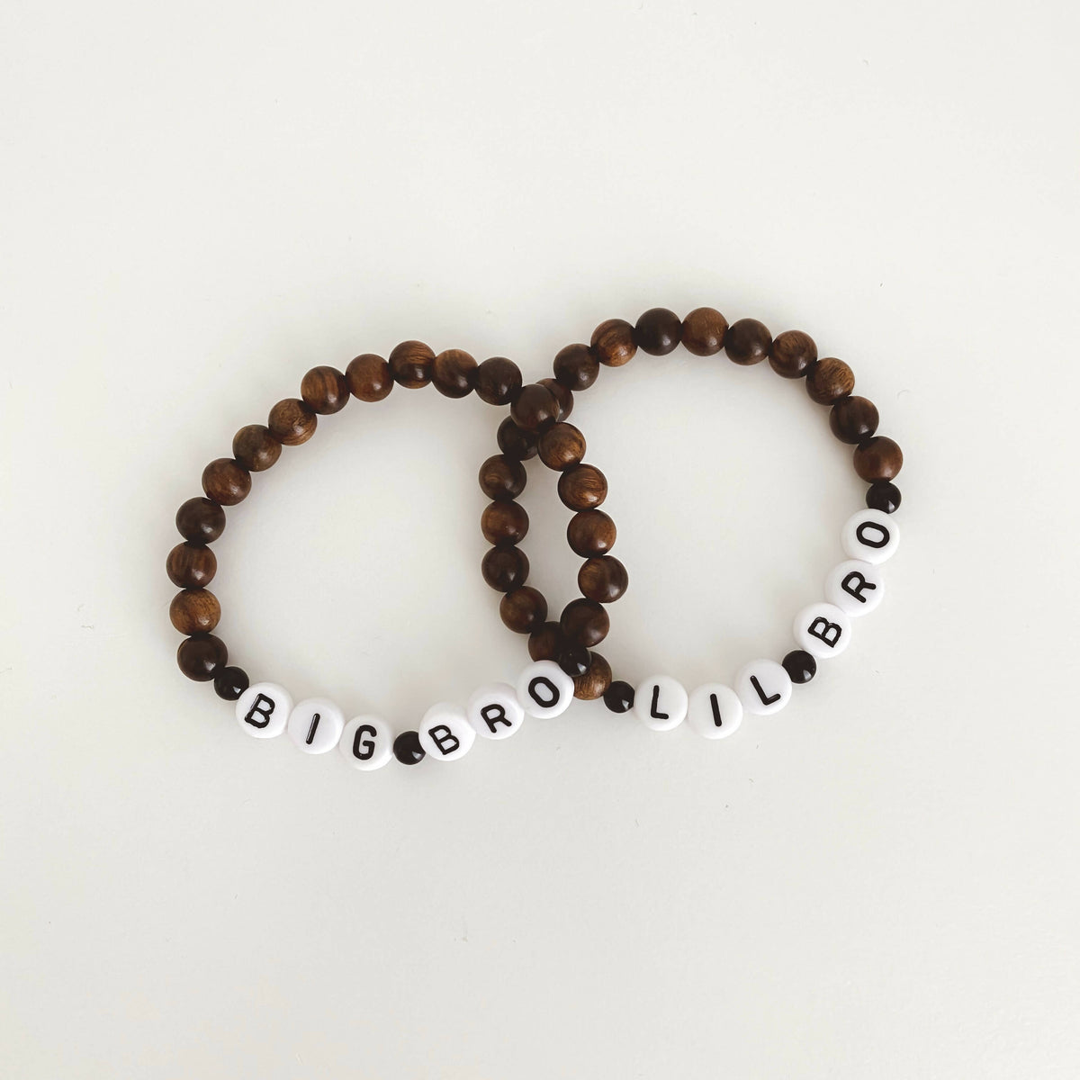 White Lotus Gems | Wooden Bead Kid Bracelet Big and Lil Bro