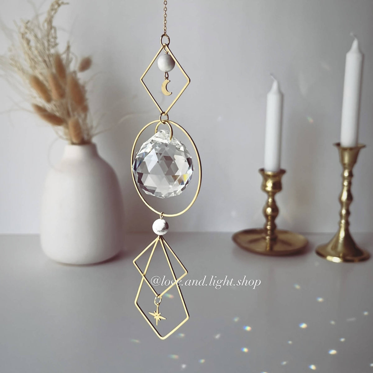 Love + Light | POLARIS Celestial Suncatcher + Howlite beads