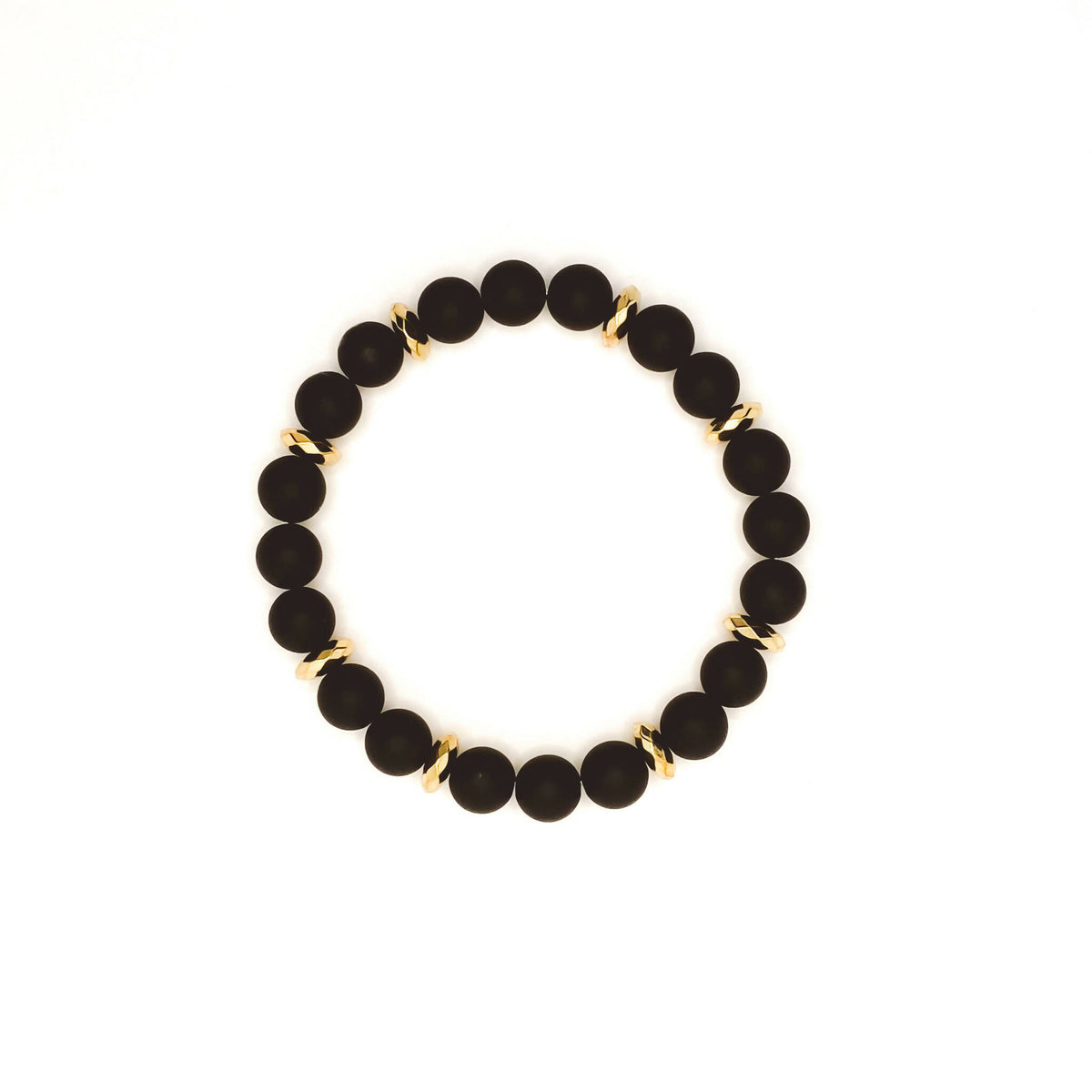 White Lotus Gems | 8mm Gemstone Bracelet Black Onyx (matte)