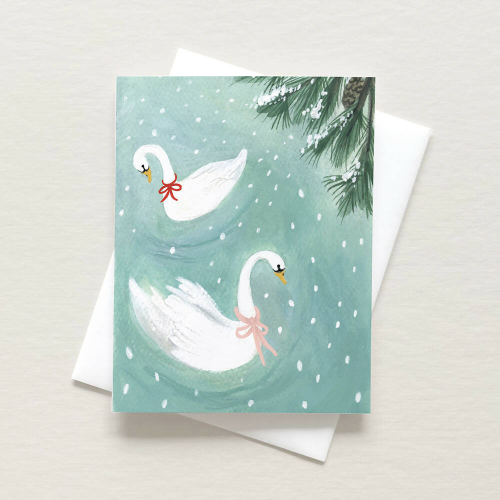 Emilie Simpson Art and Design | Swimming Swans Card