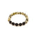 White Lotus Gems | 8mm Gemstone Bracelet Dalmatian Jasper and Black Onyx